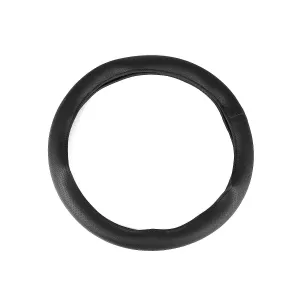 15" Steering Wheel Cover Black Dotted Leather Anti-slip Breathable