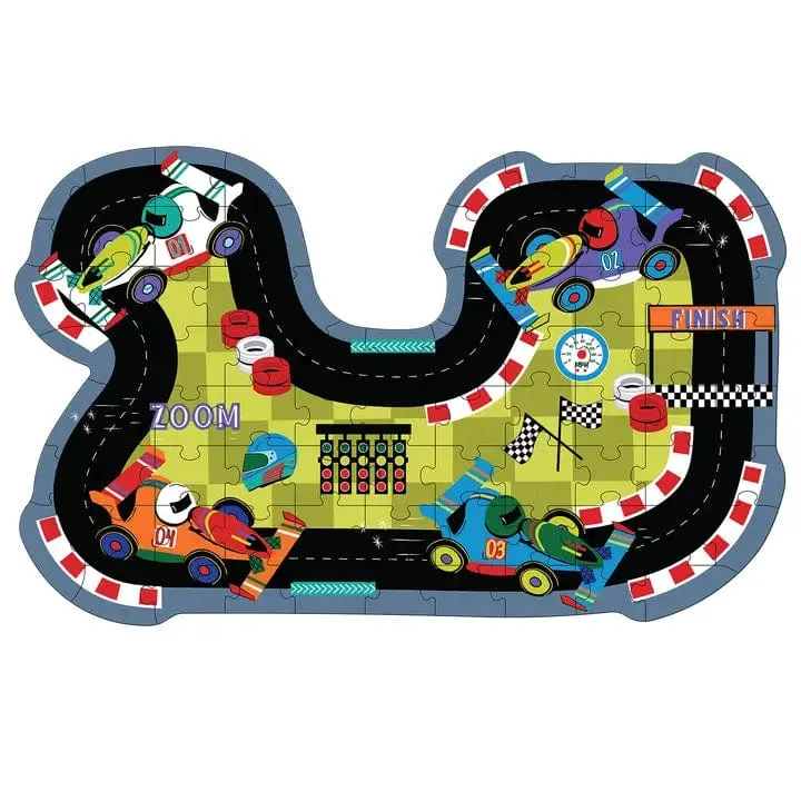 80pc Race Track Shaped Jigsaw with Shaped Box