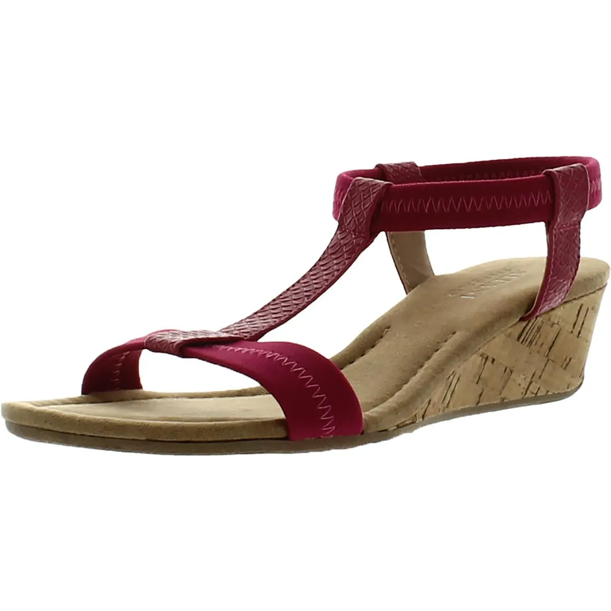 Alfani Womens Voyage1 Open Toe Elastic Wedge Sandals