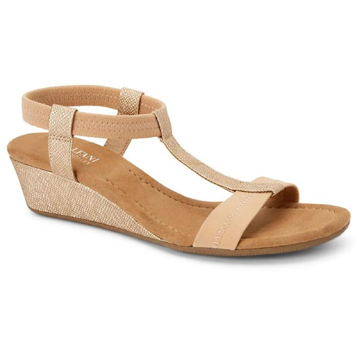 Alfani Womens Voyage1 Open Toe Elastic Wedge Sandals
