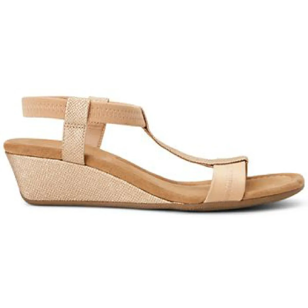 Alfani Womens Voyage1 Open Toe Elastic Wedge Sandals