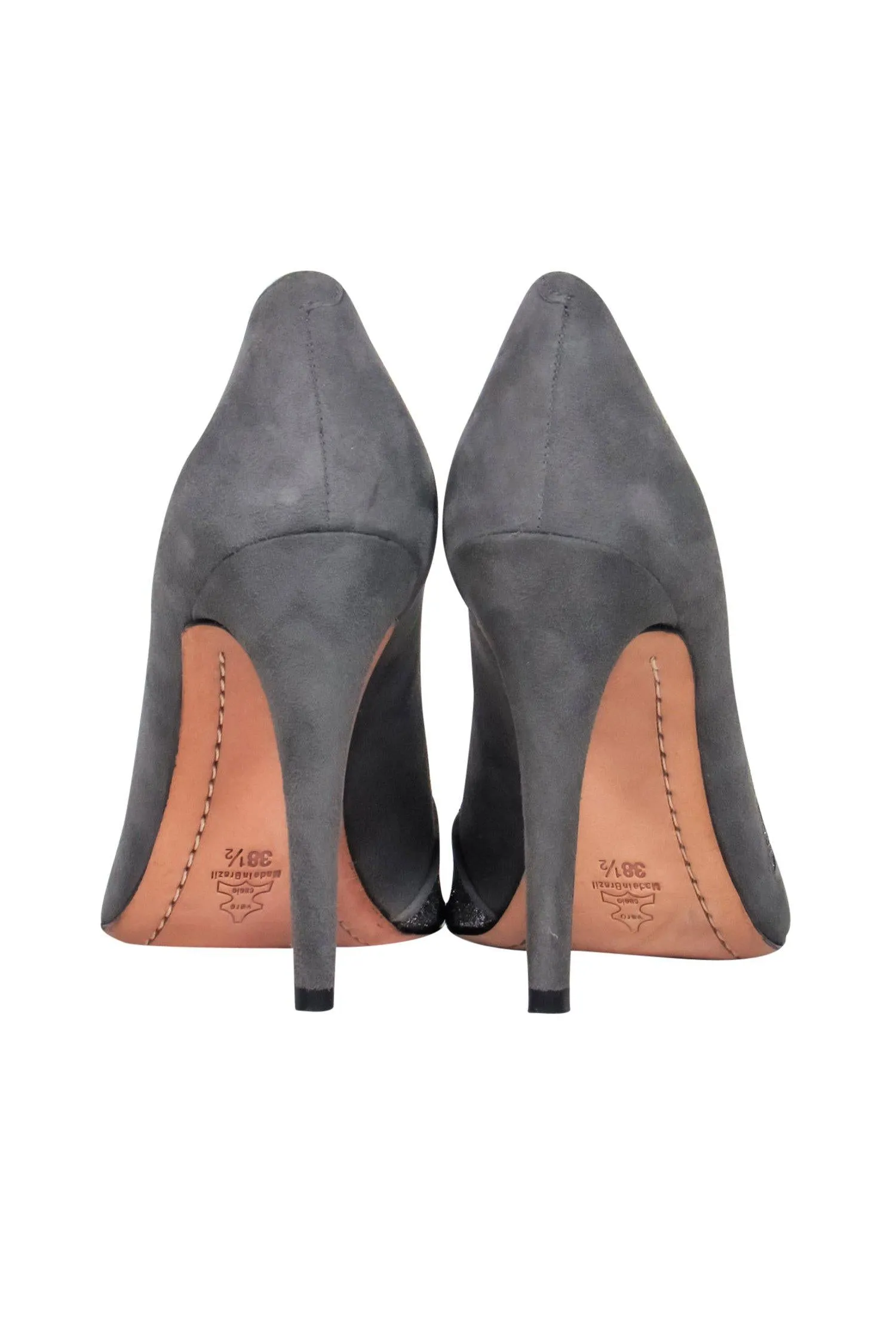Alice & Olivia - Grey Suede & Sparkly Pointed Toe Pumps Sz 8.5