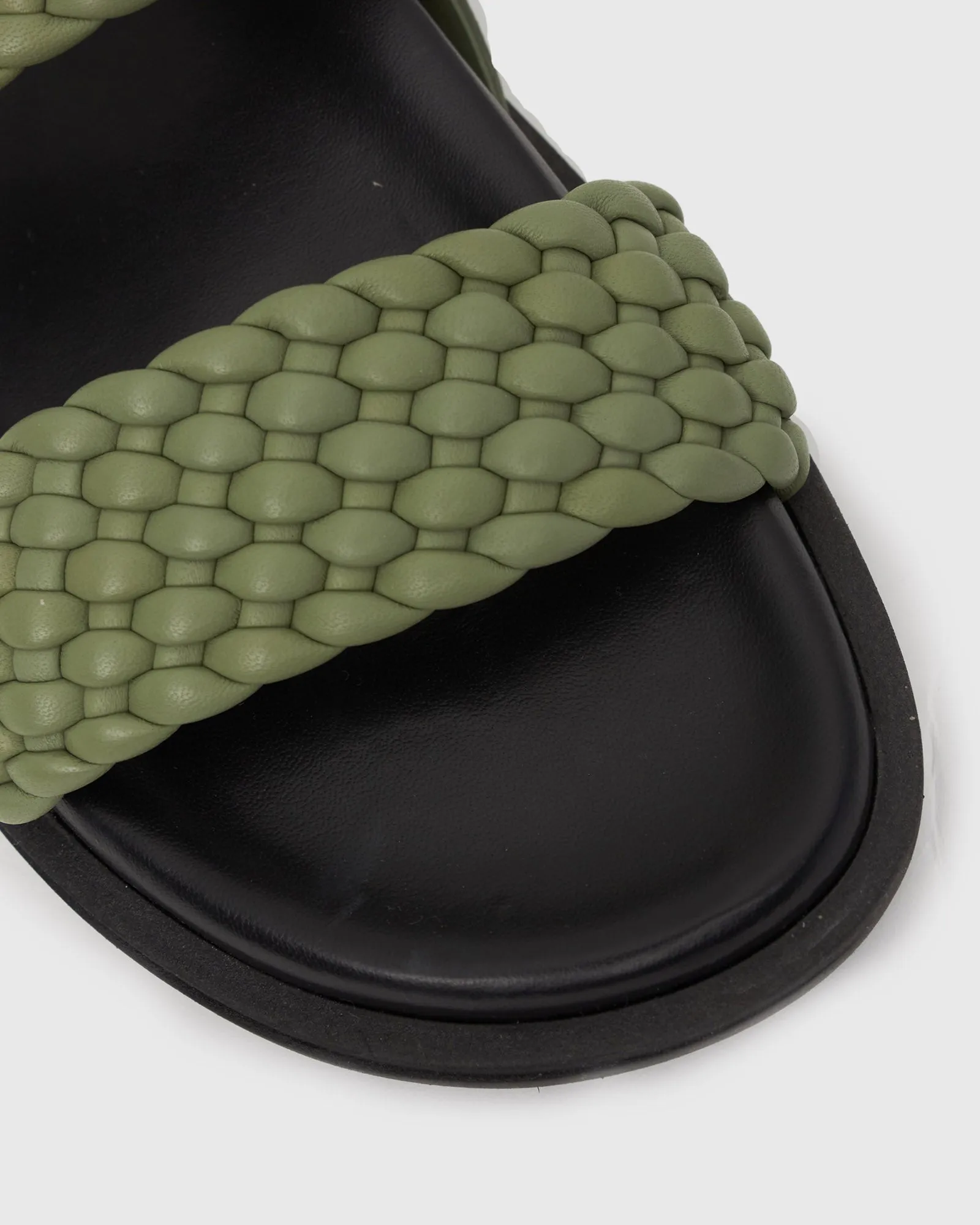 ALLEGRA Leather Plaited Footbed Sandals