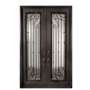 Armonia Classic Full Lite Painted Heavy Bronze Decorative Wrought Iron Prehung Front Door