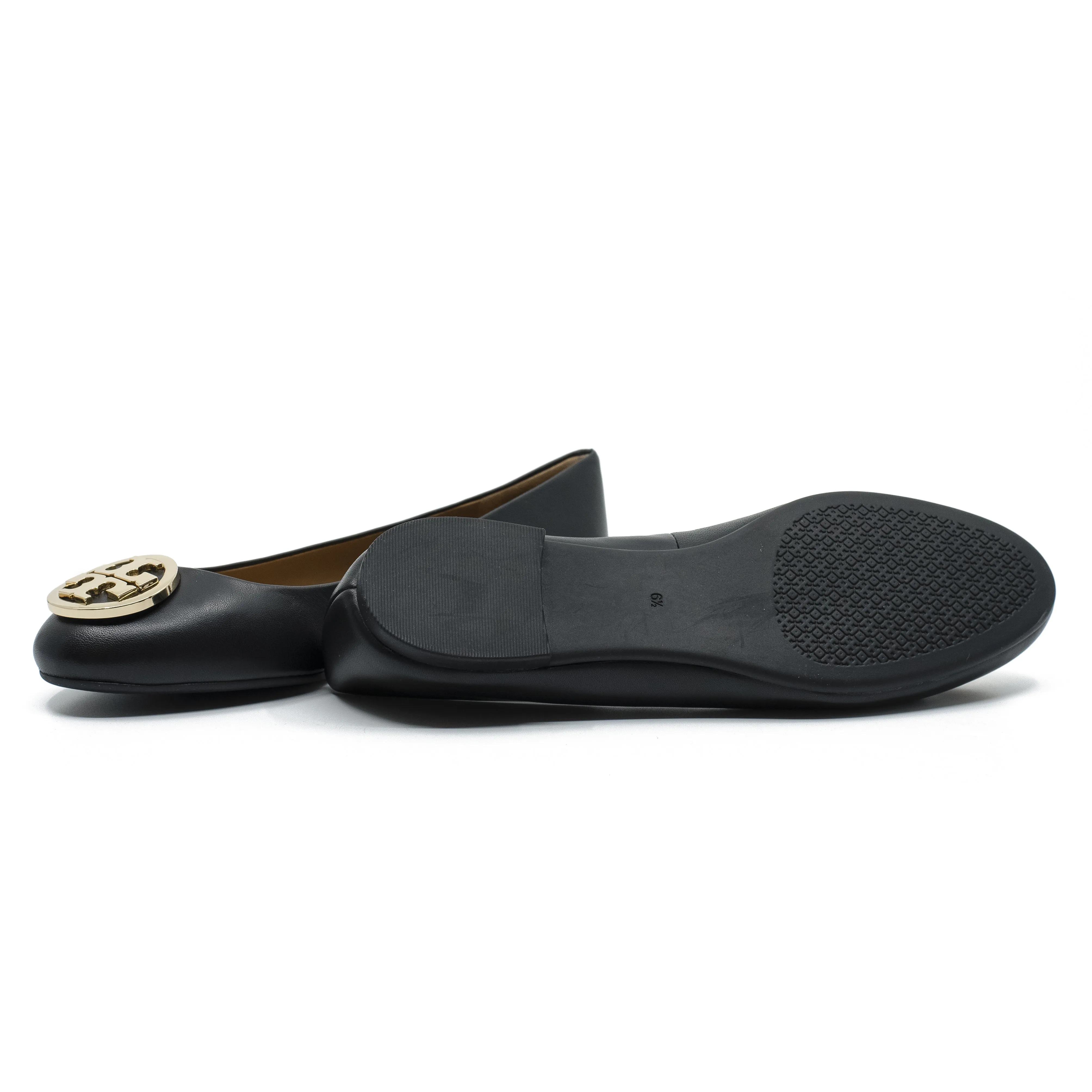 Benton2 Ballet Flat in Perfect Black & Gold