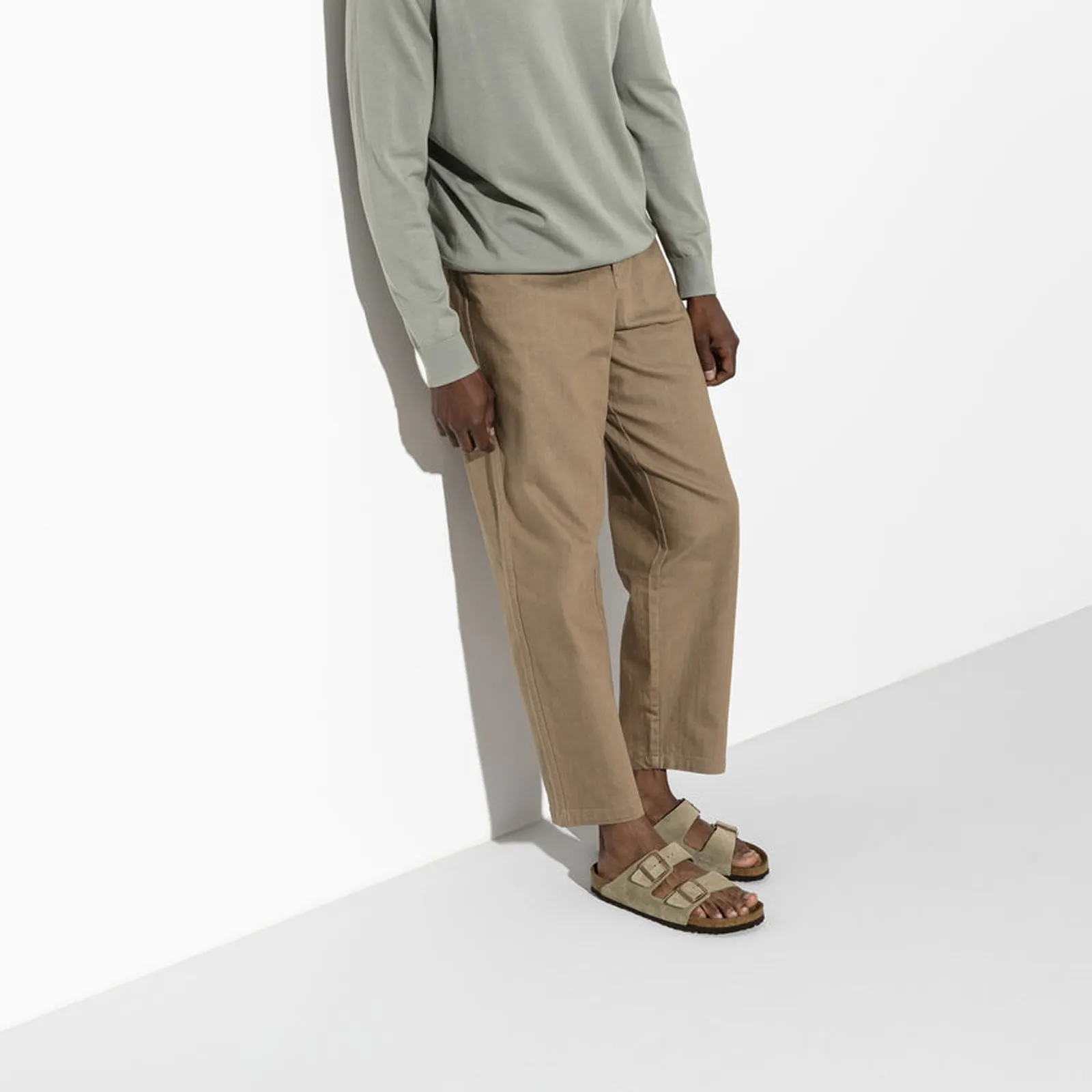 Birkenstock Arizona Soft Footbed Slide Sandal (Unisex) - Taupe Suede