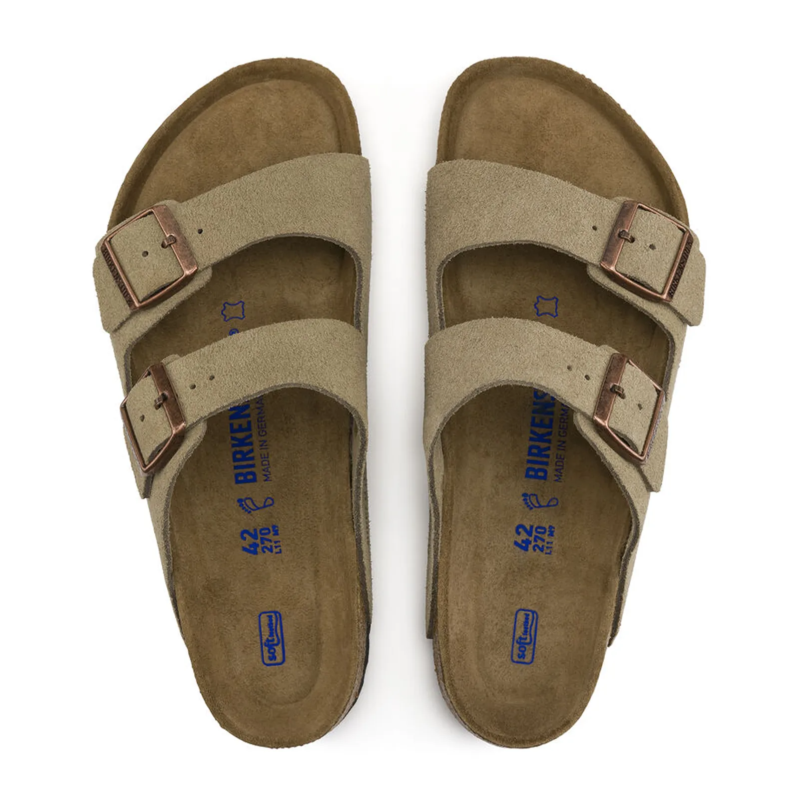 Birkenstock Arizona Soft Footbed Slide Sandal (Unisex) - Taupe Suede