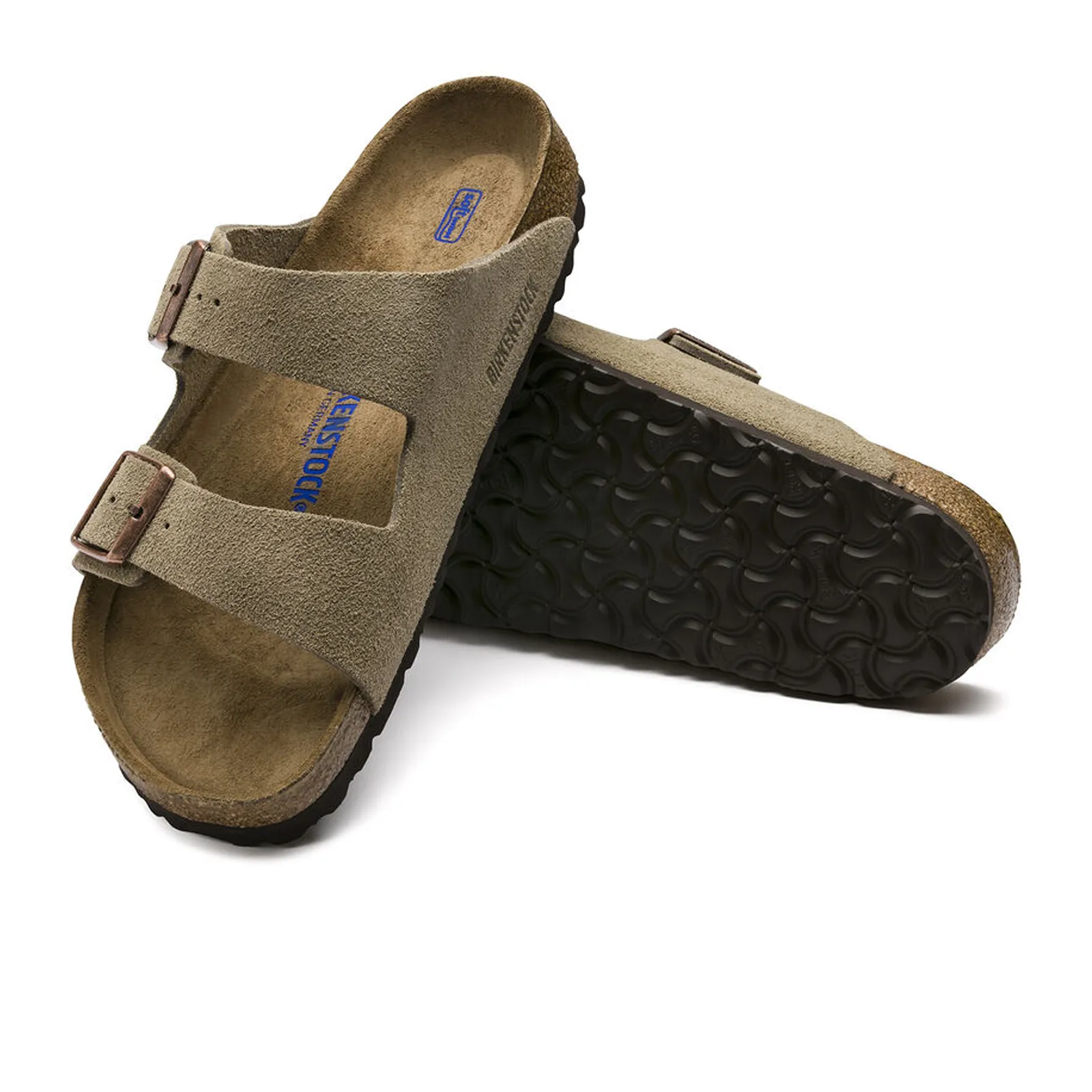 Birkenstock Arizona Soft Footbed Slide Sandal (Unisex) - Taupe Suede