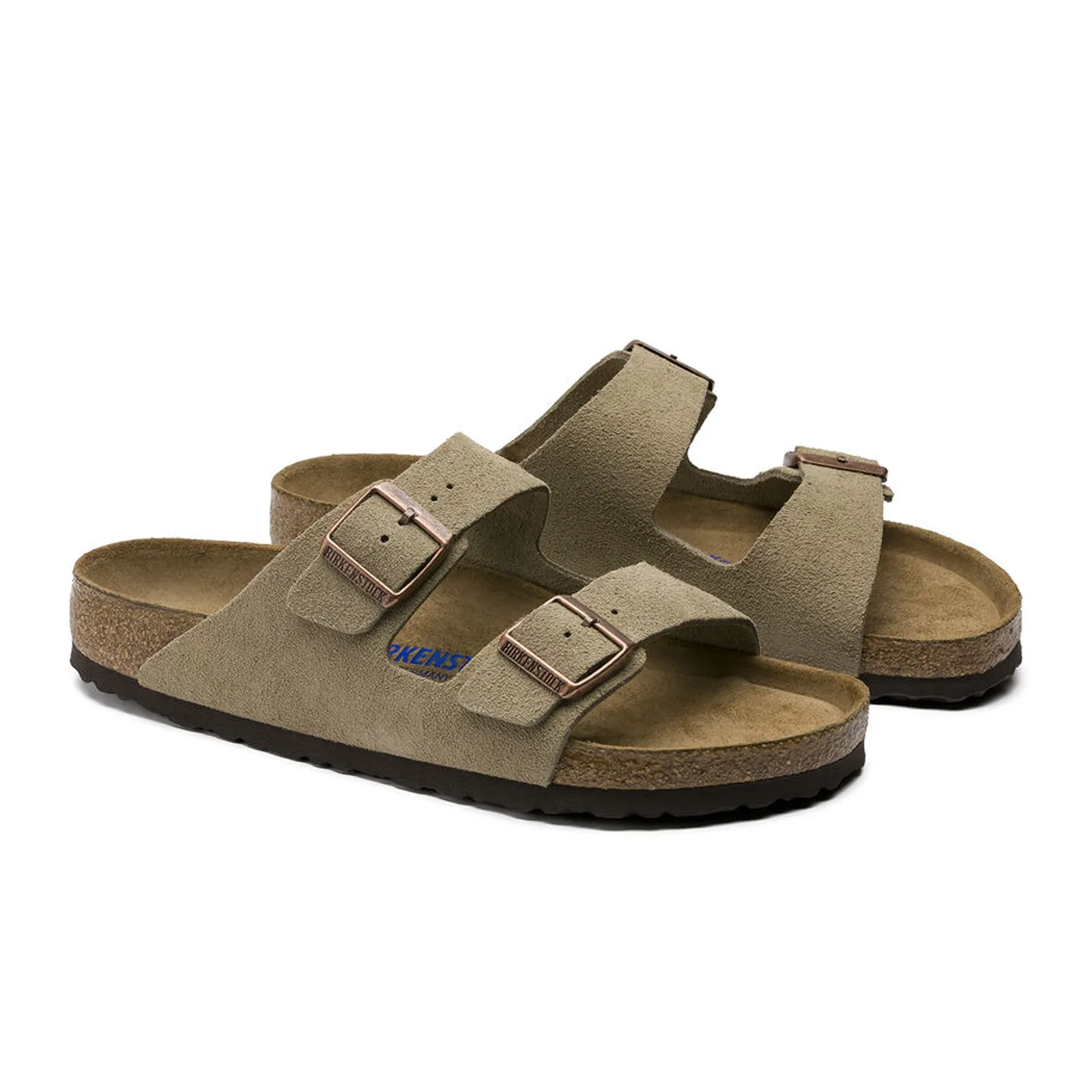Birkenstock Arizona Soft Footbed Slide Sandal (Unisex) - Taupe Suede