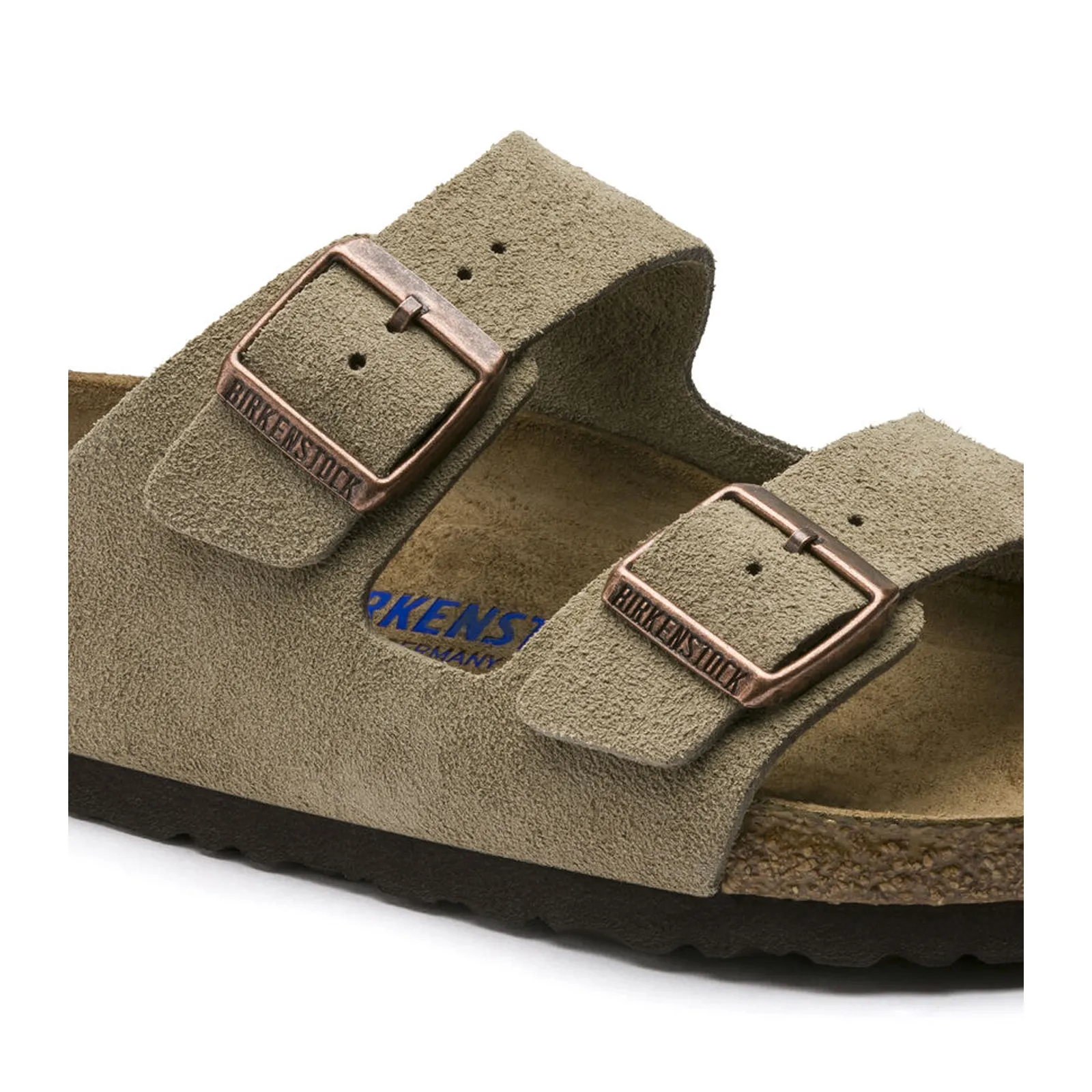 Birkenstock Arizona Soft Footbed Slide Sandal (Unisex) - Taupe Suede