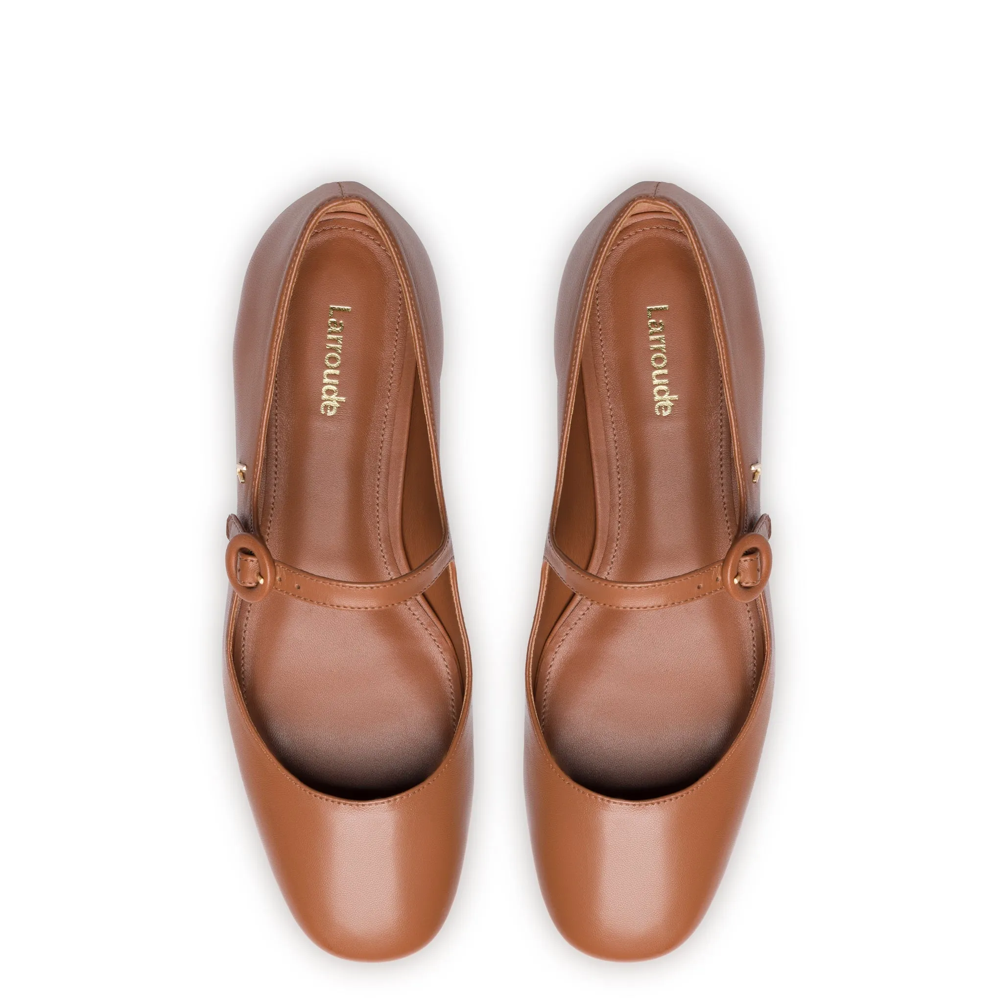 Blair Ballet Flat In Caramel Leather