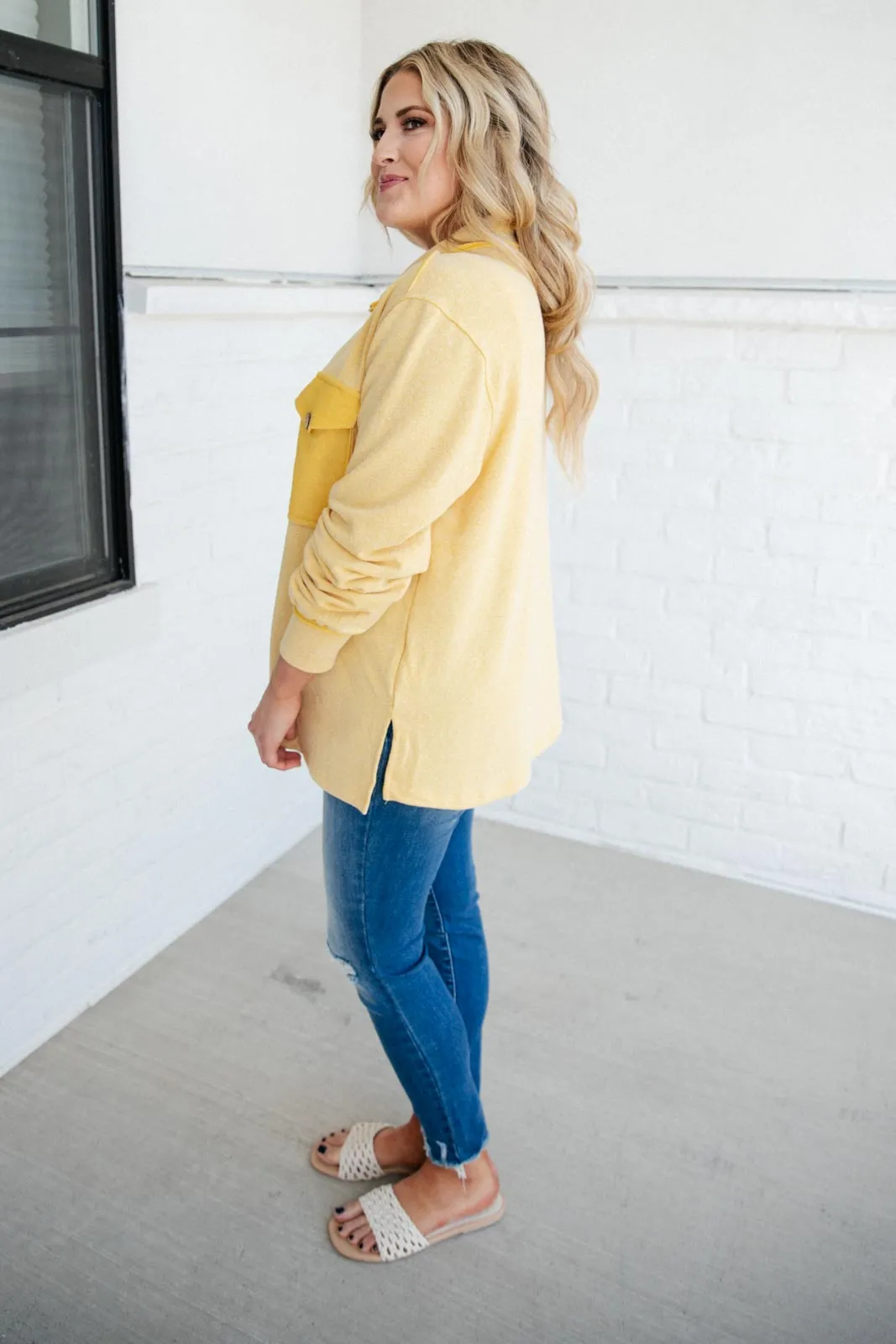 Borrowed From My Boyfriend Jacket in Yellow- 8/5/2021