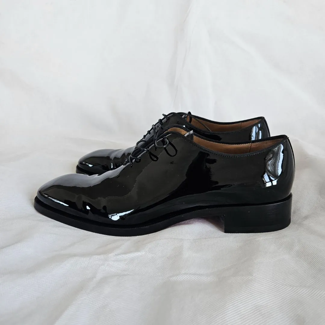 Christian Louboutin black patent oxford loafers, 43.5