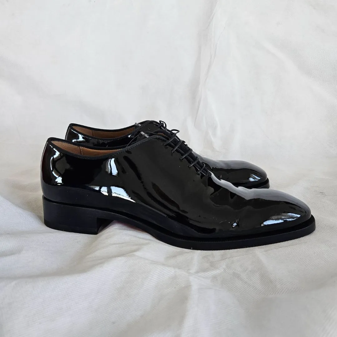 Christian Louboutin black patent oxford loafers, 43.5