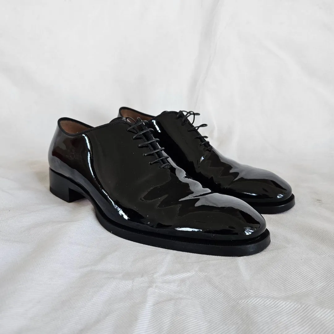 Christian Louboutin black patent oxford loafers, 43.5