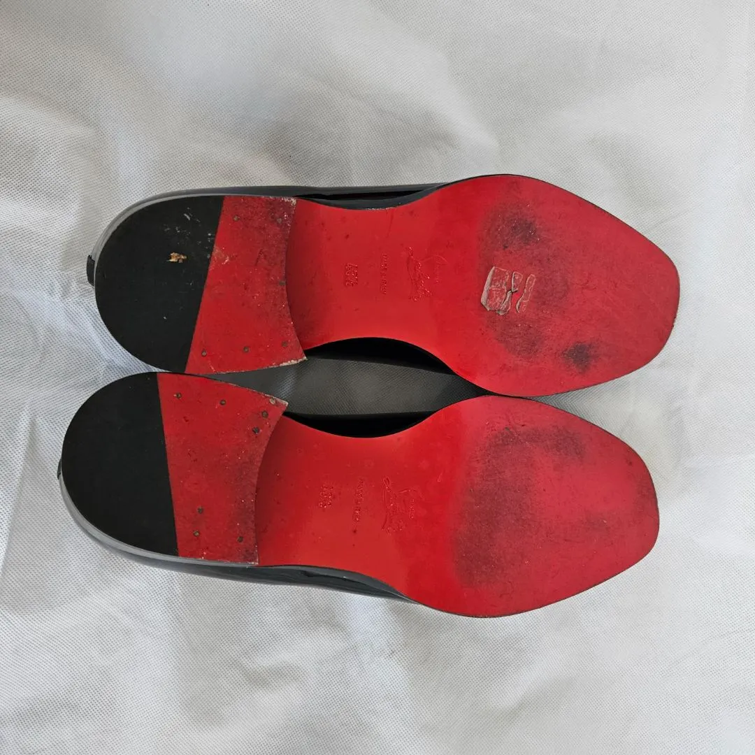 Christian Louboutin black patent oxford loafers, 43.5