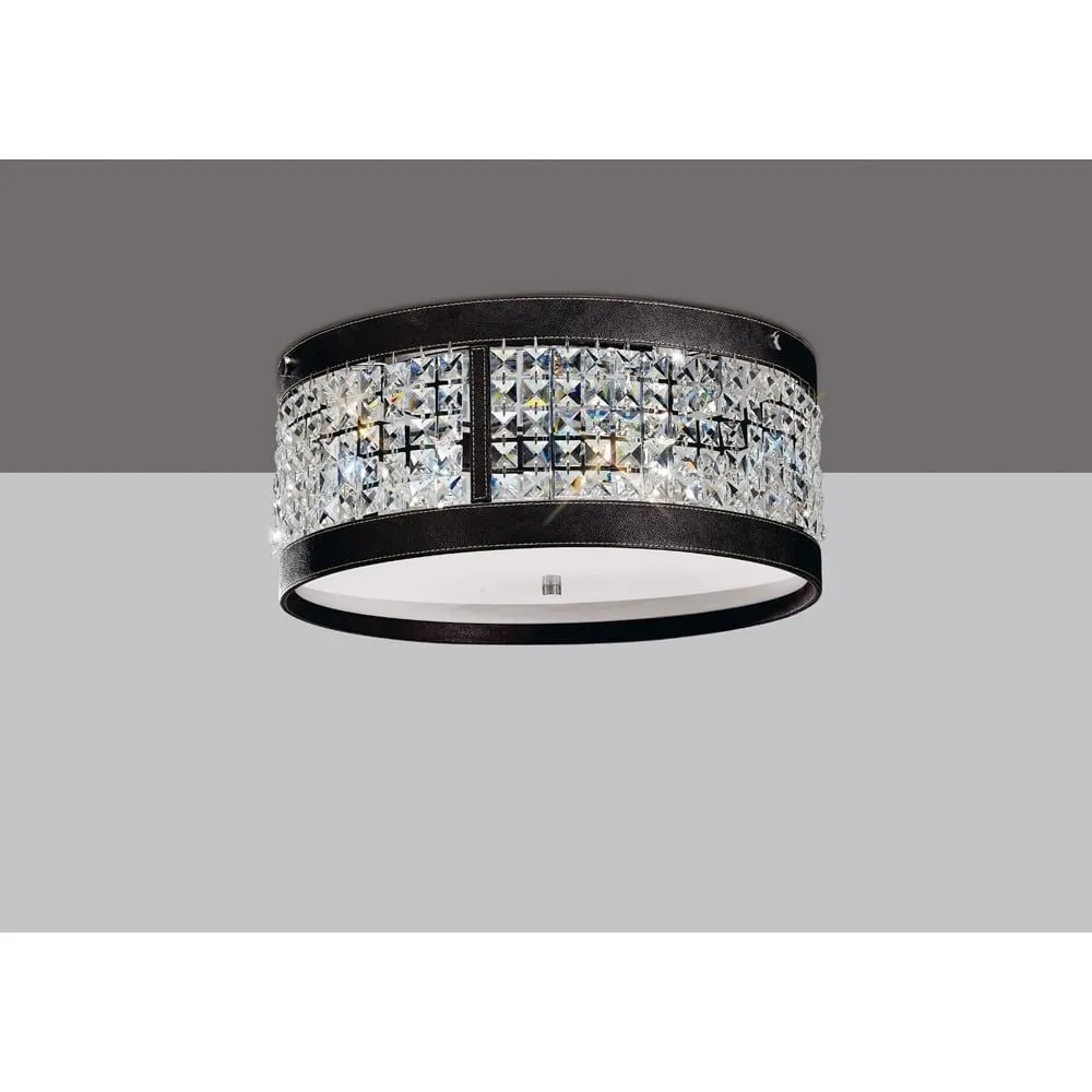 Diyas IL31041 Celsa Ceiling Brown Leather/crystal