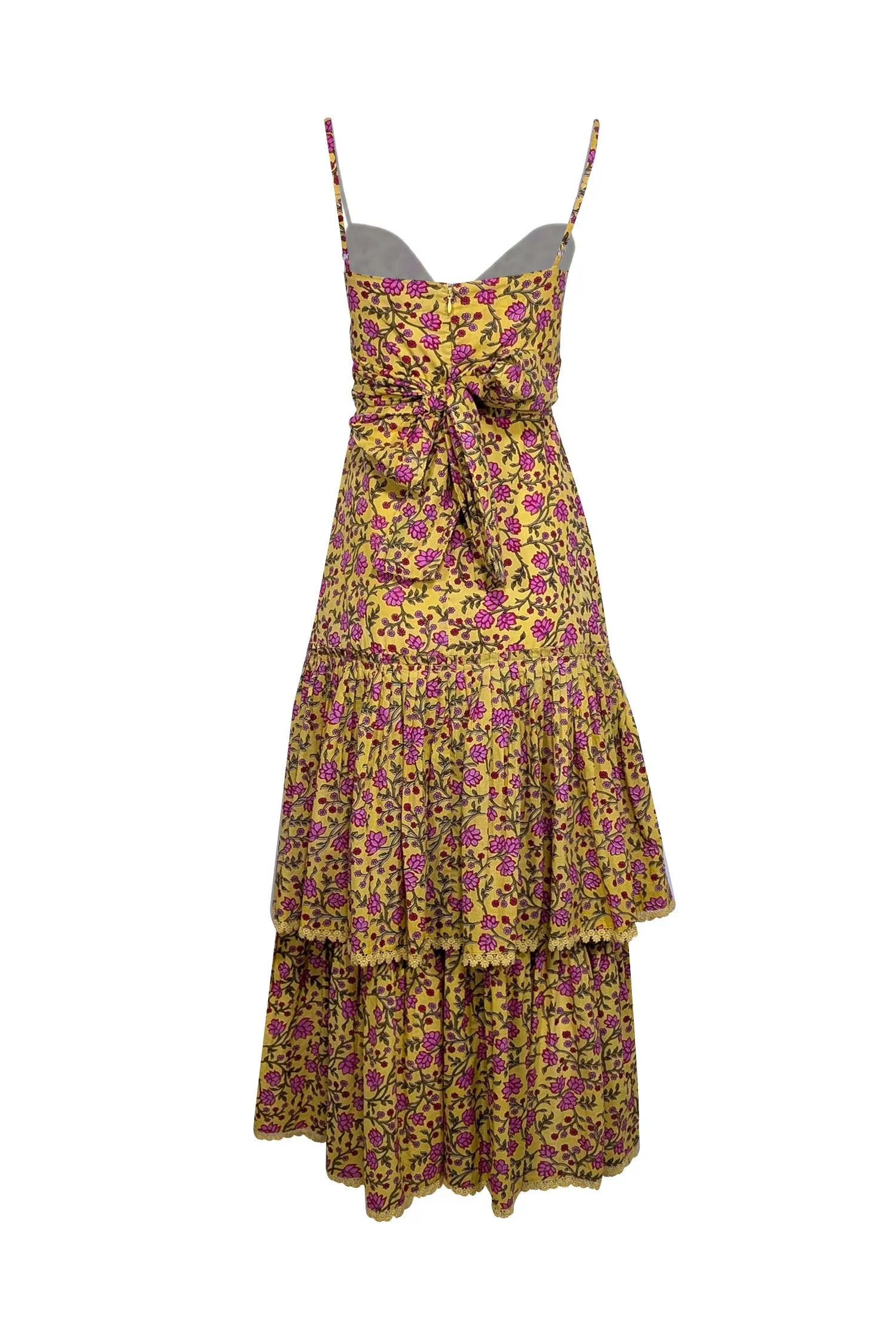 Eddy - Yellow & Pink Floral Sleeveless Maxi Dress Sz 4