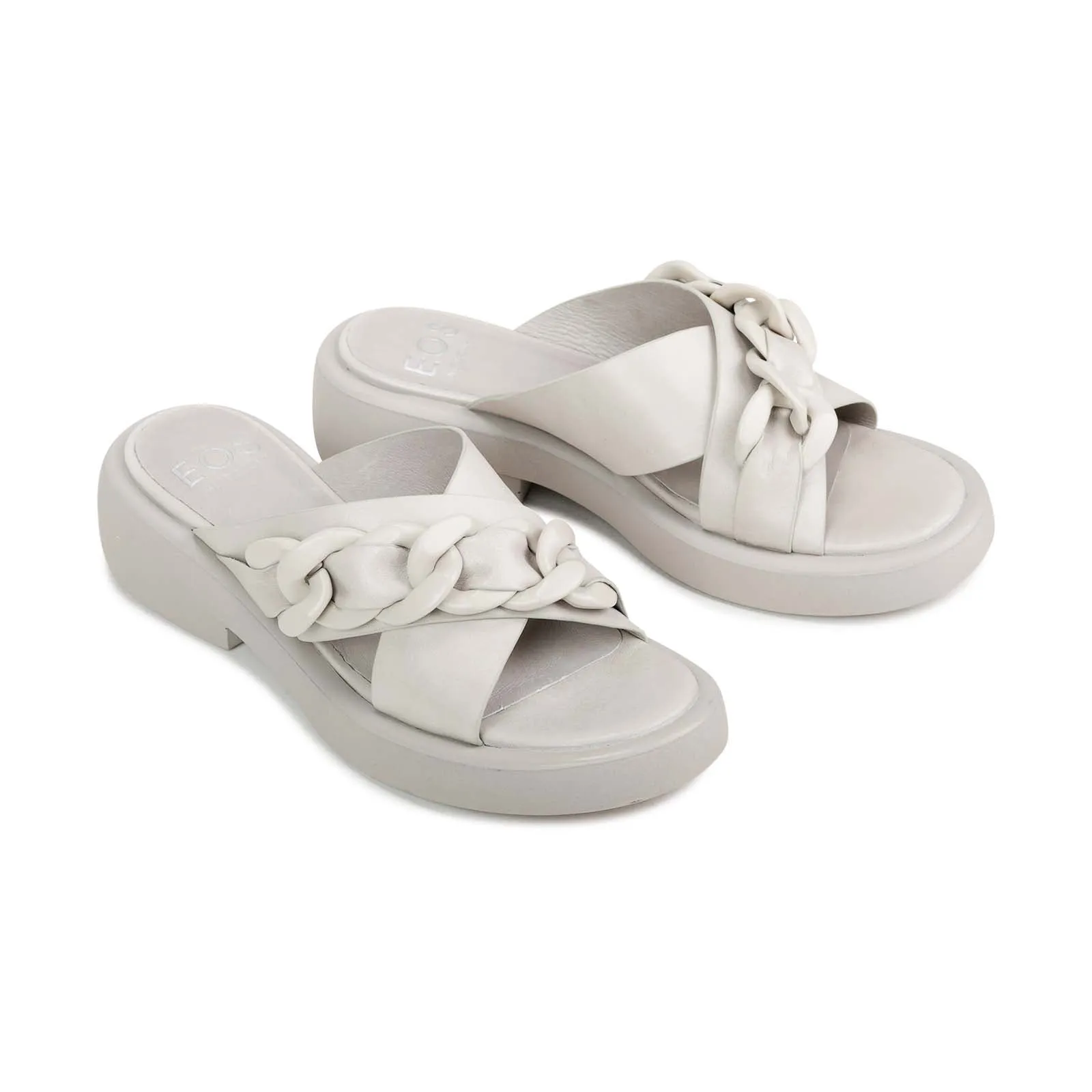 ELEASE LEATHER SLIDE HEEL SANDALS