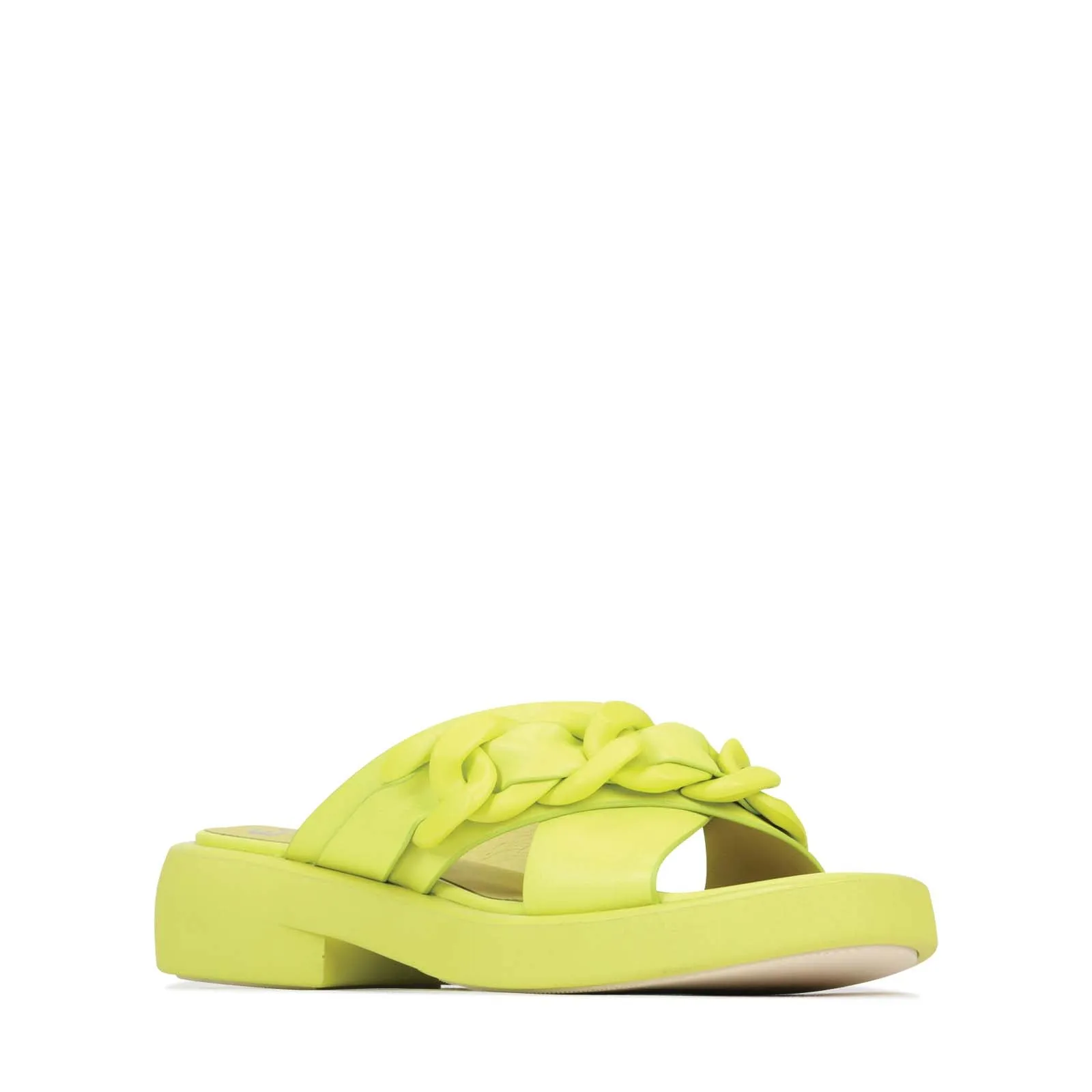 ELEASE LEATHER SLIDE HEEL SANDALS