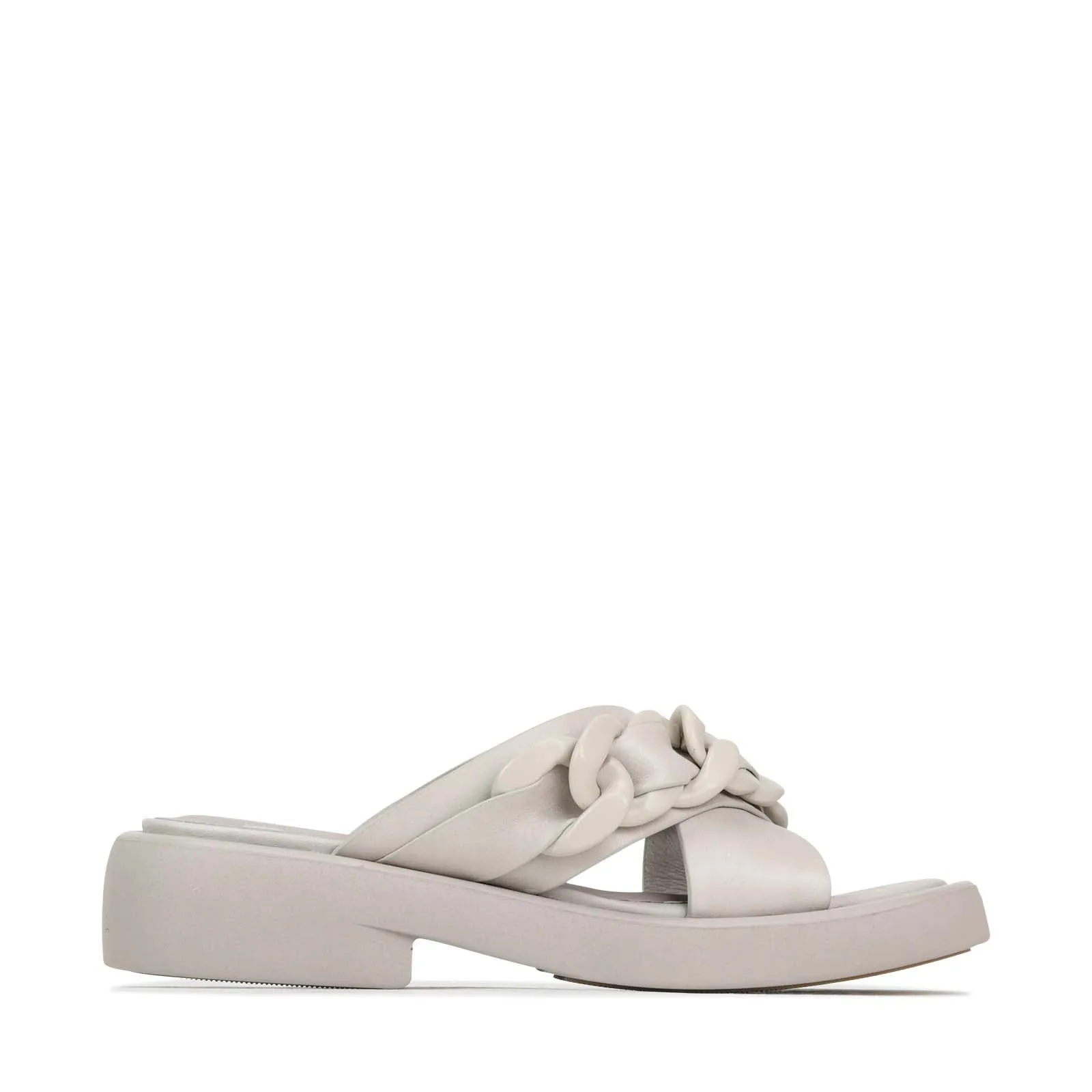 ELEASE LEATHER SLIDE HEEL SANDALS