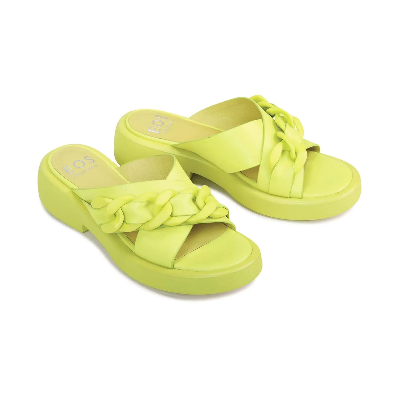 ELEASE LEATHER SLIDE HEEL SANDALS