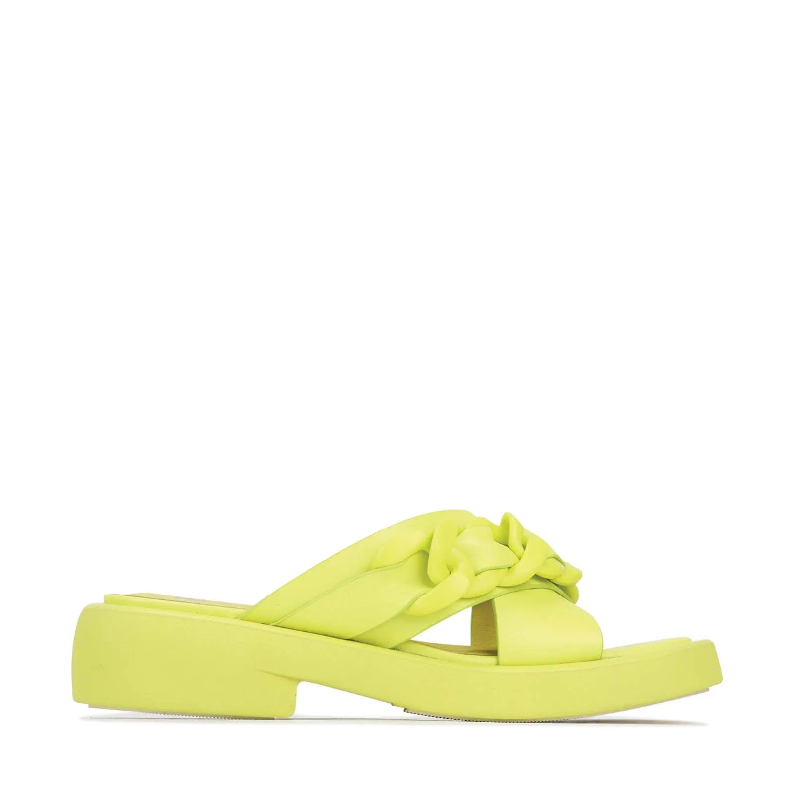 ELEASE LEATHER SLIDE HEEL SANDALS