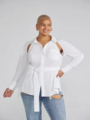 Fashion To Figure - Kalinda Cutout Button-Down Shirt