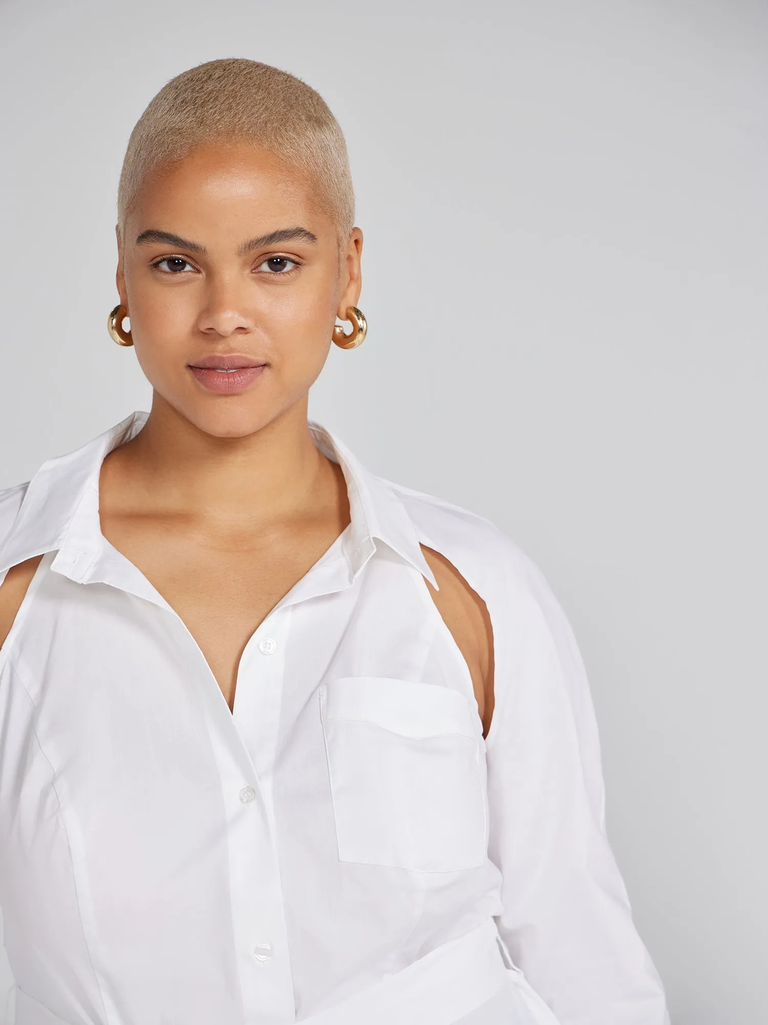 Fashion To Figure - Kalinda Cutout Button-Down Shirt