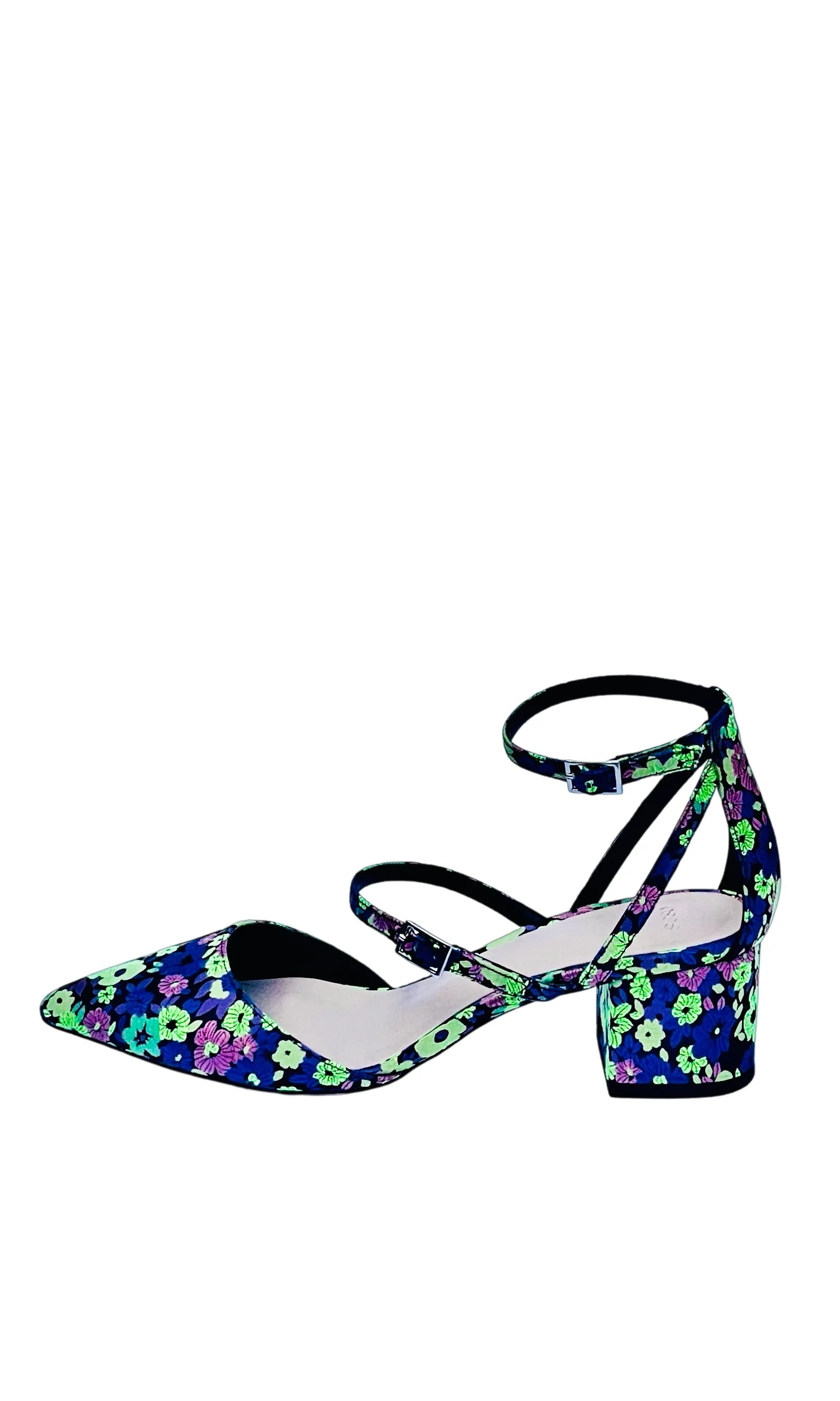 Floral Jacquard Midi Heels