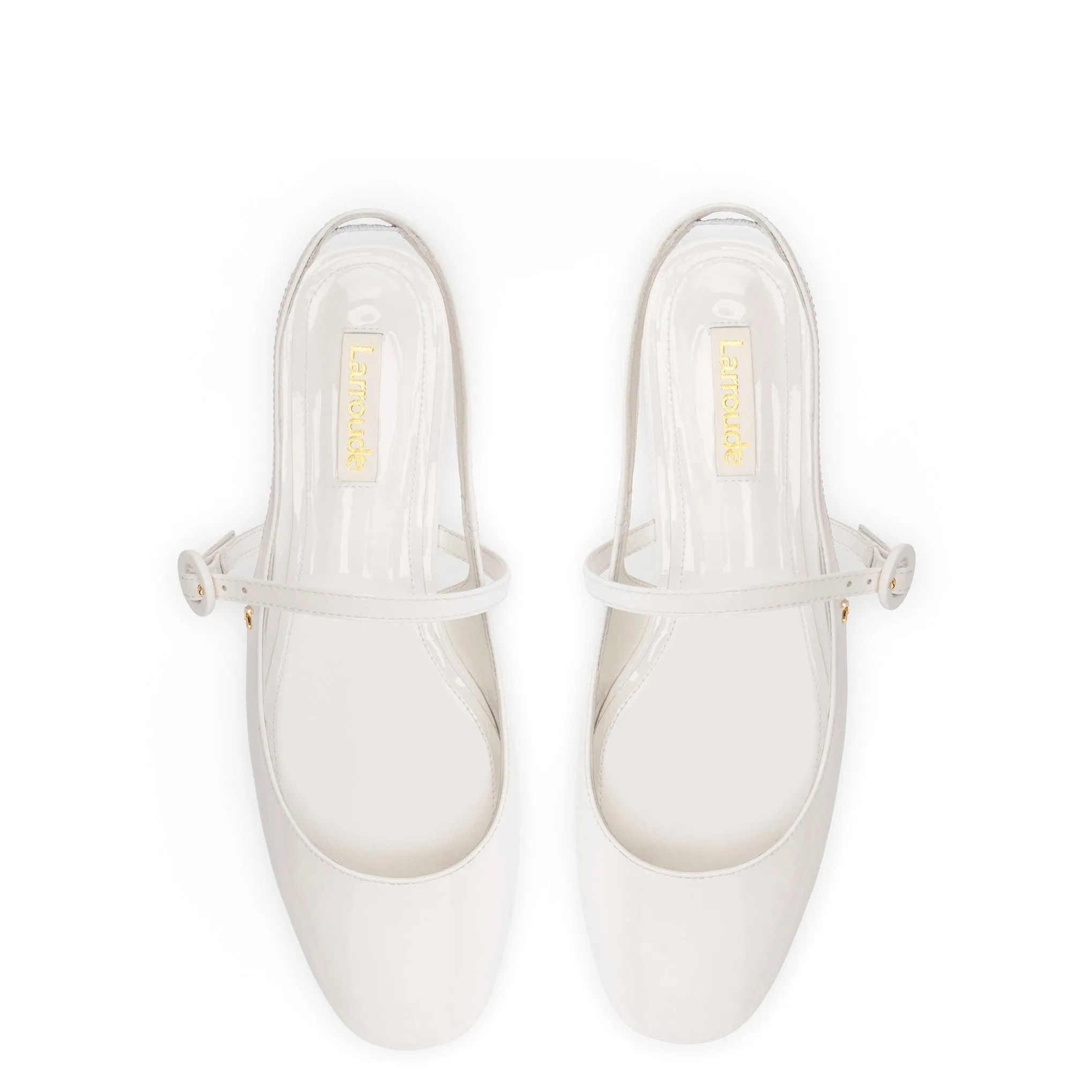Georgina Ballet Flat In White Patent Leather
