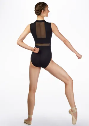 IT31468 Intermezzo Mesh Panel Zip Leotard