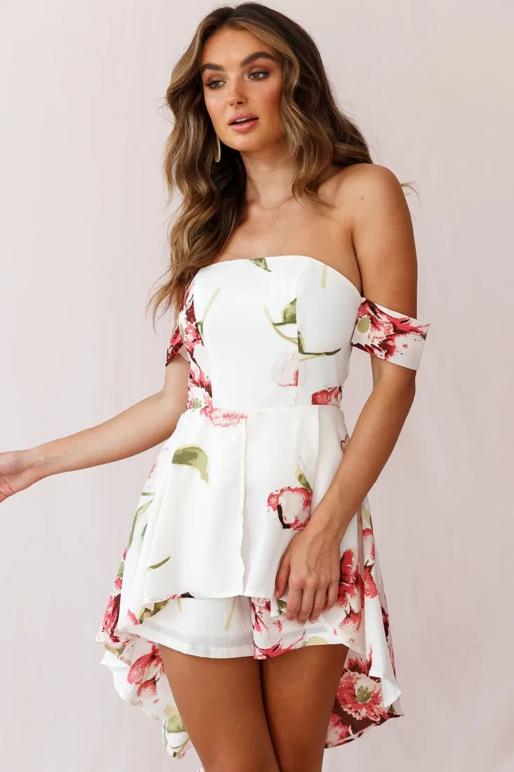 Jessa High-low Summer Brunch Romper Off White
