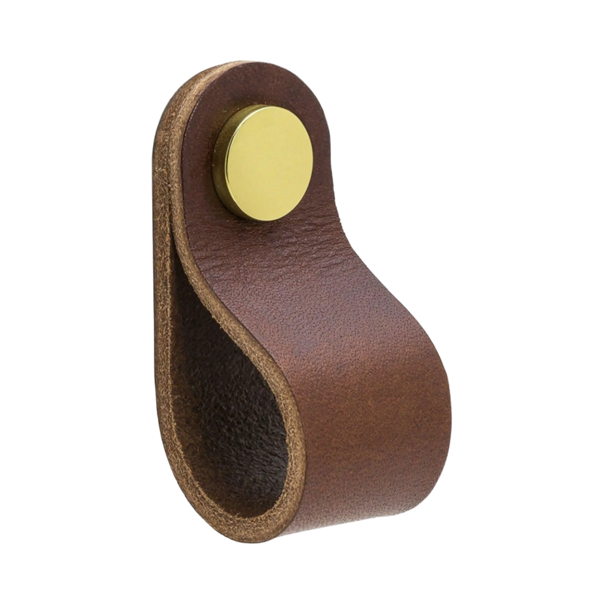 Knob Loop | Round | 6.5cm | Brown Leather