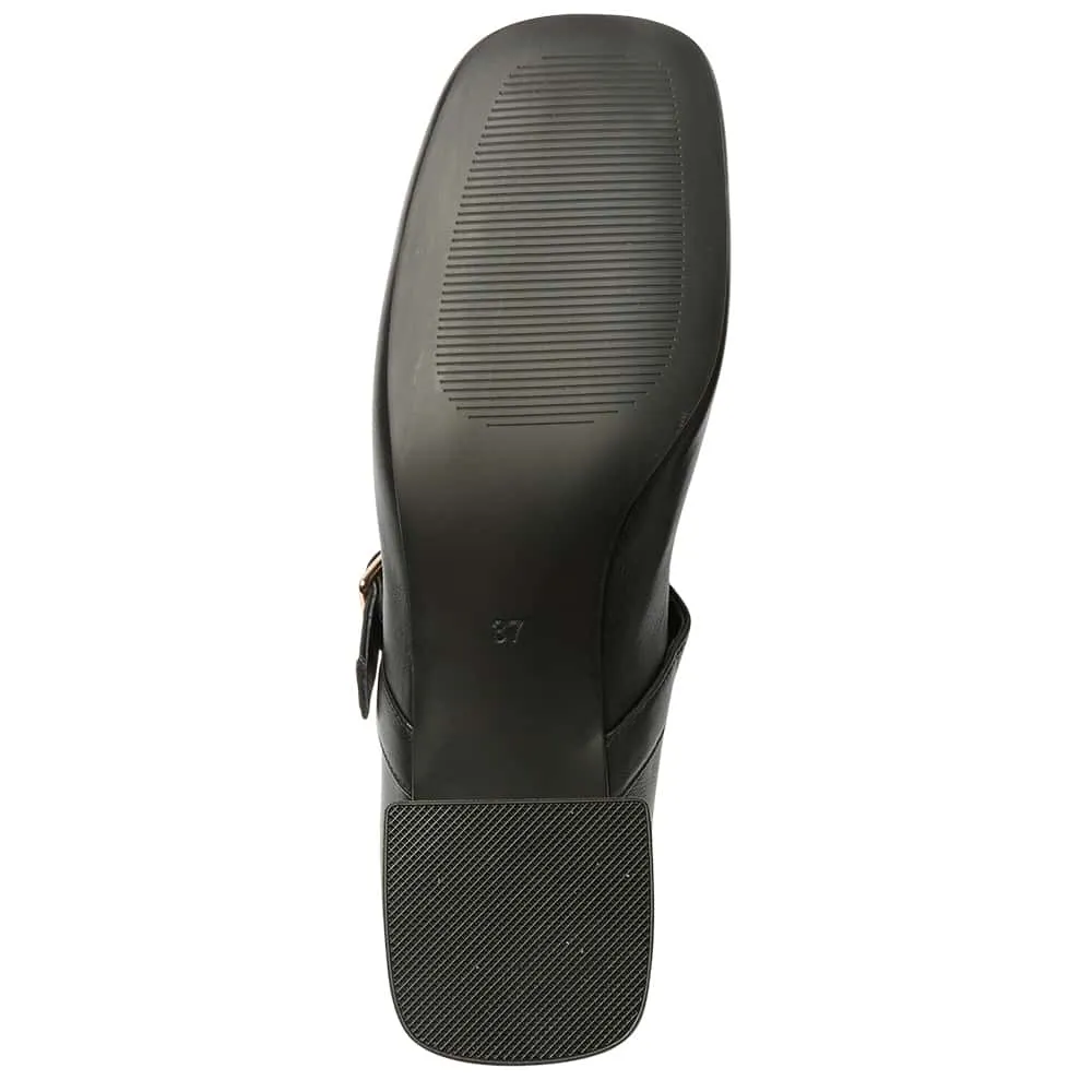 Lottie Heel in Black Leather