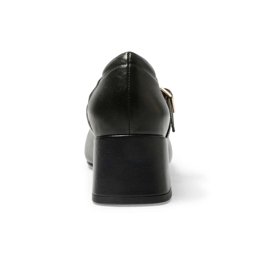 Lottie Heel in Black Leather