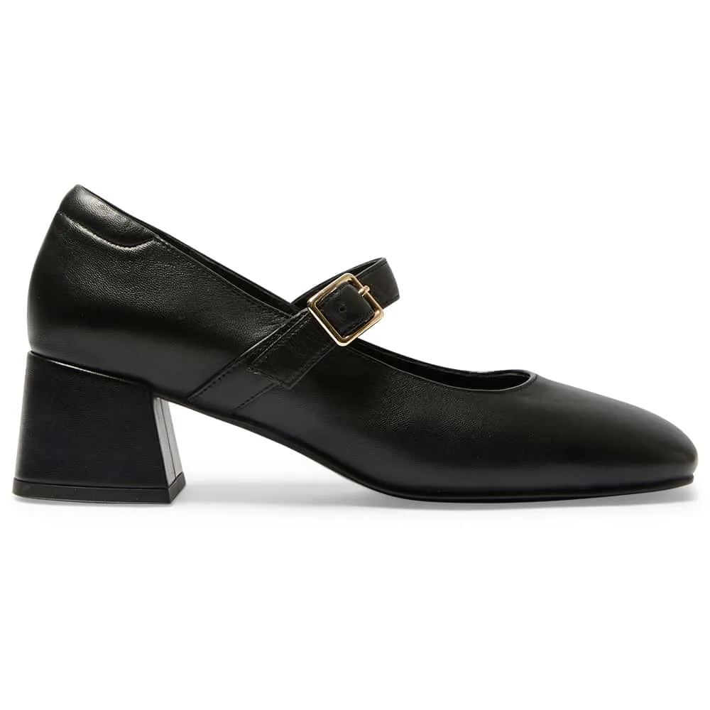 Lottie Heel in Black Leather