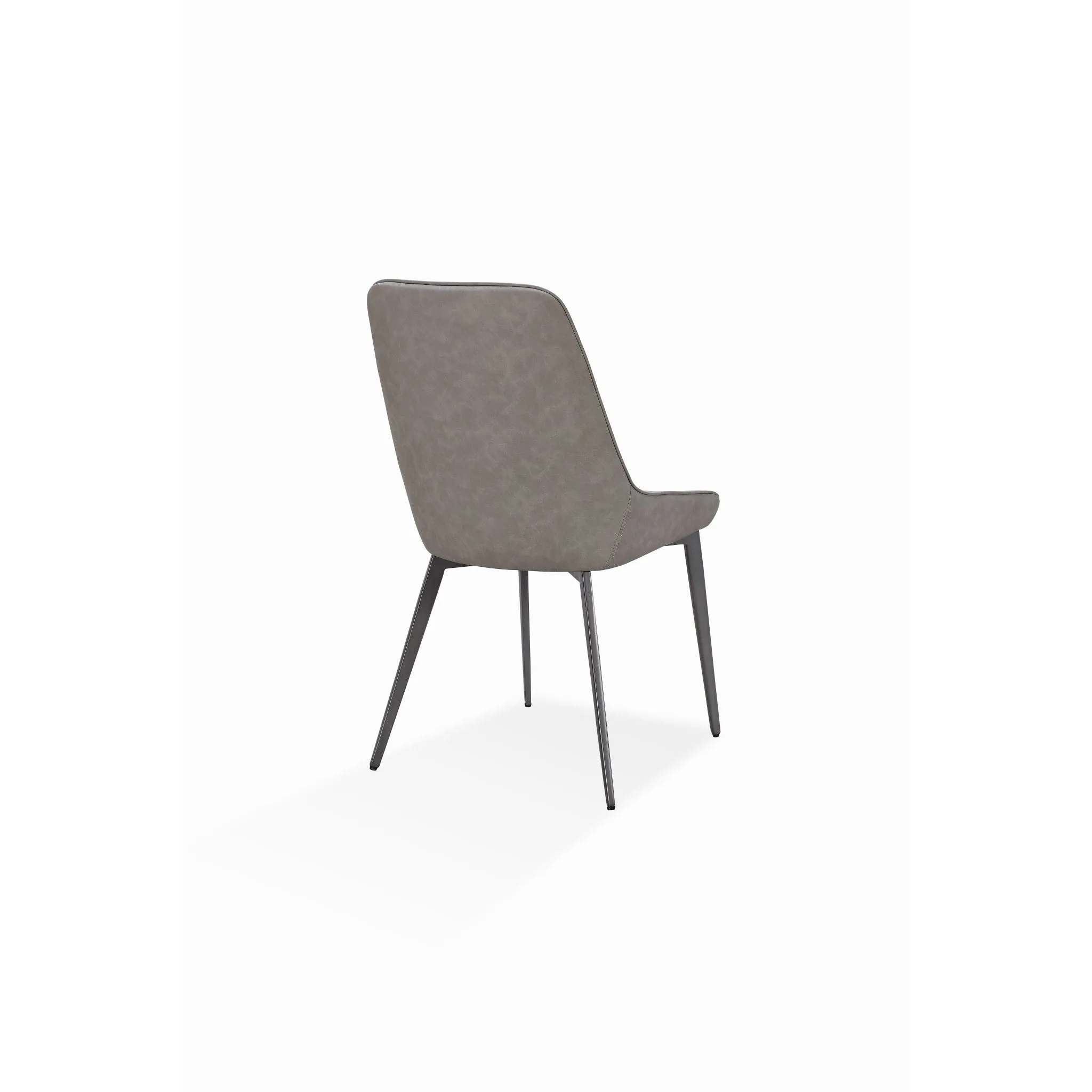 Lucia Metal Leg Upholstered Dining Chair in Anchor Gray Synthetic Leather and Gunmetal
