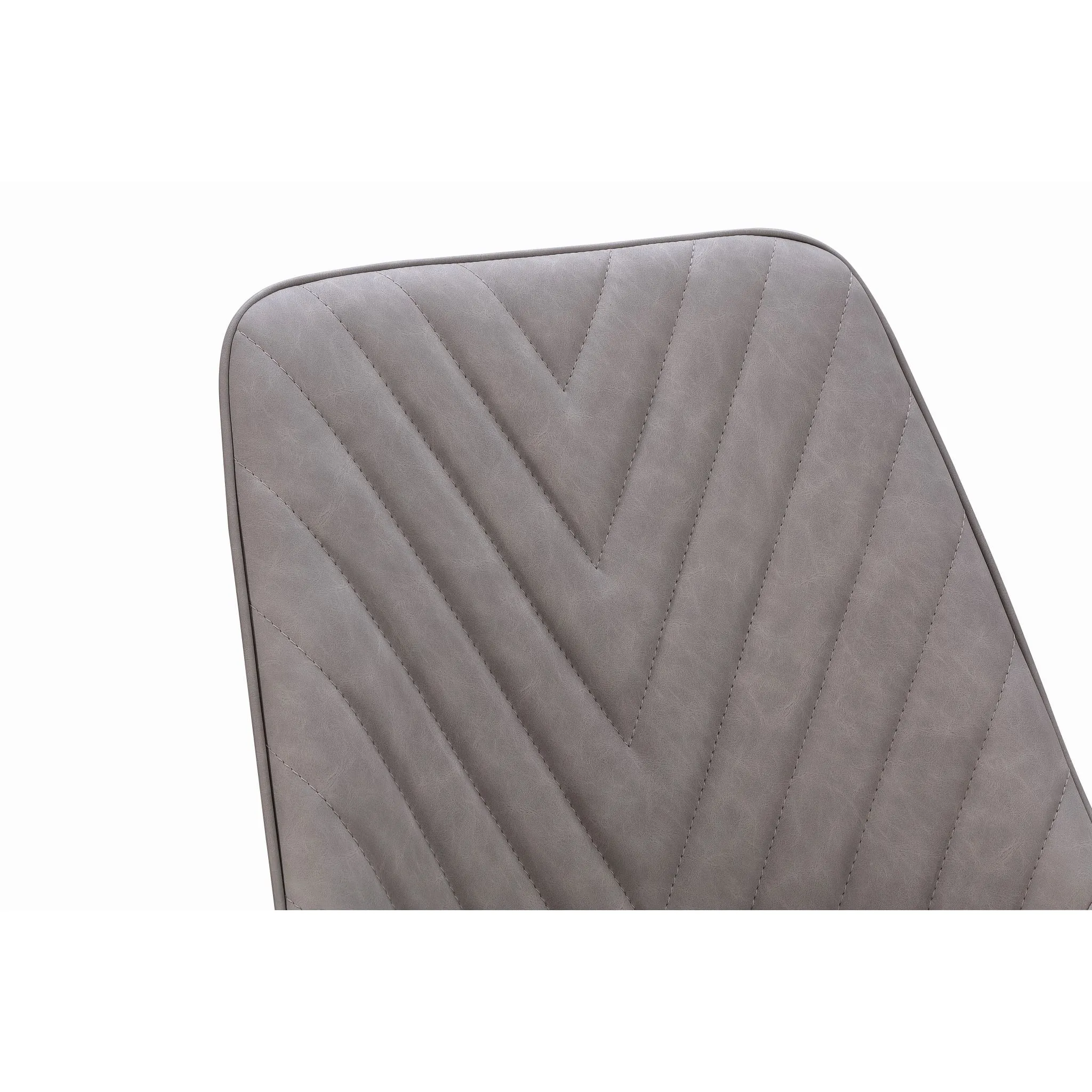 Lucia Metal Leg Upholstered Dining Chair in Anchor Gray Synthetic Leather and Gunmetal