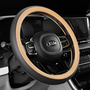 Mayton Real Two-Tone Car Leather Steering Wheel Cover - 🏆 #2 - Automotive Accessories - Best of December