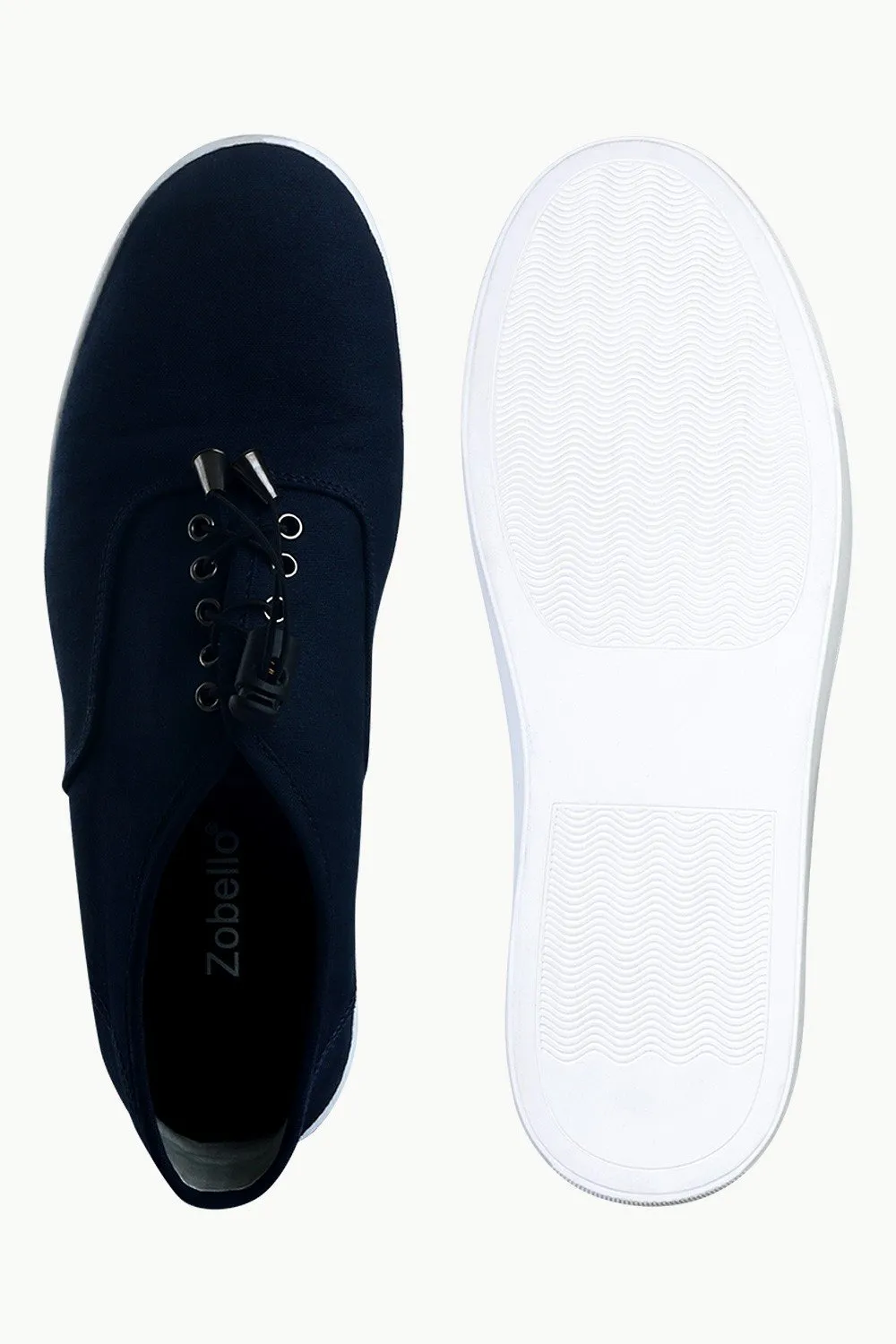 Men's Elastic Tassel Navy Boat Shoes