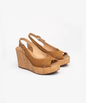 NERO GIARDINI WEDGE SUEDE SANDALS