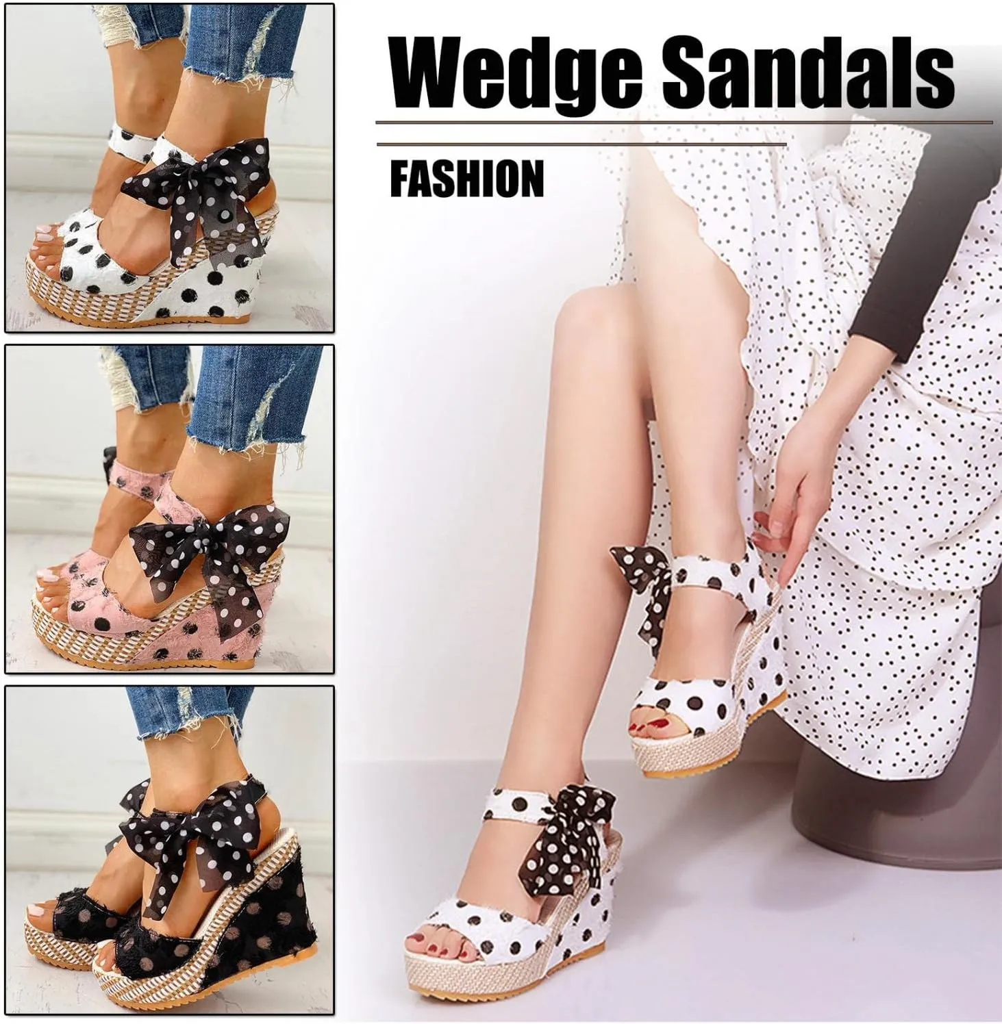 Sandals for Women Casual Summer Womens Sandals Low Wedge Heel Peep Toe Wrapped Zipper Beach Diamond Dressy Sandalias Sandals
