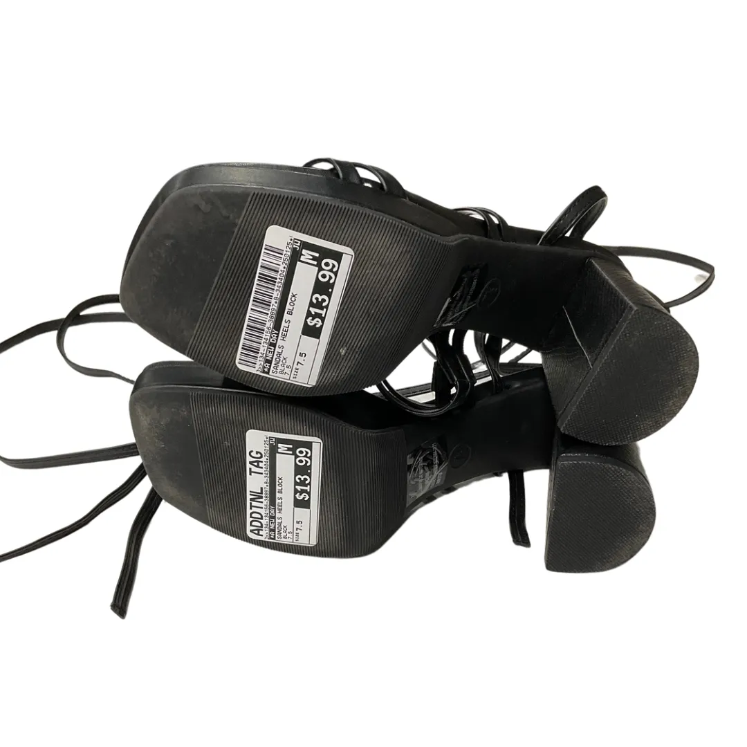 Sandals Heels Block By A New Day In Black, Size:7.5