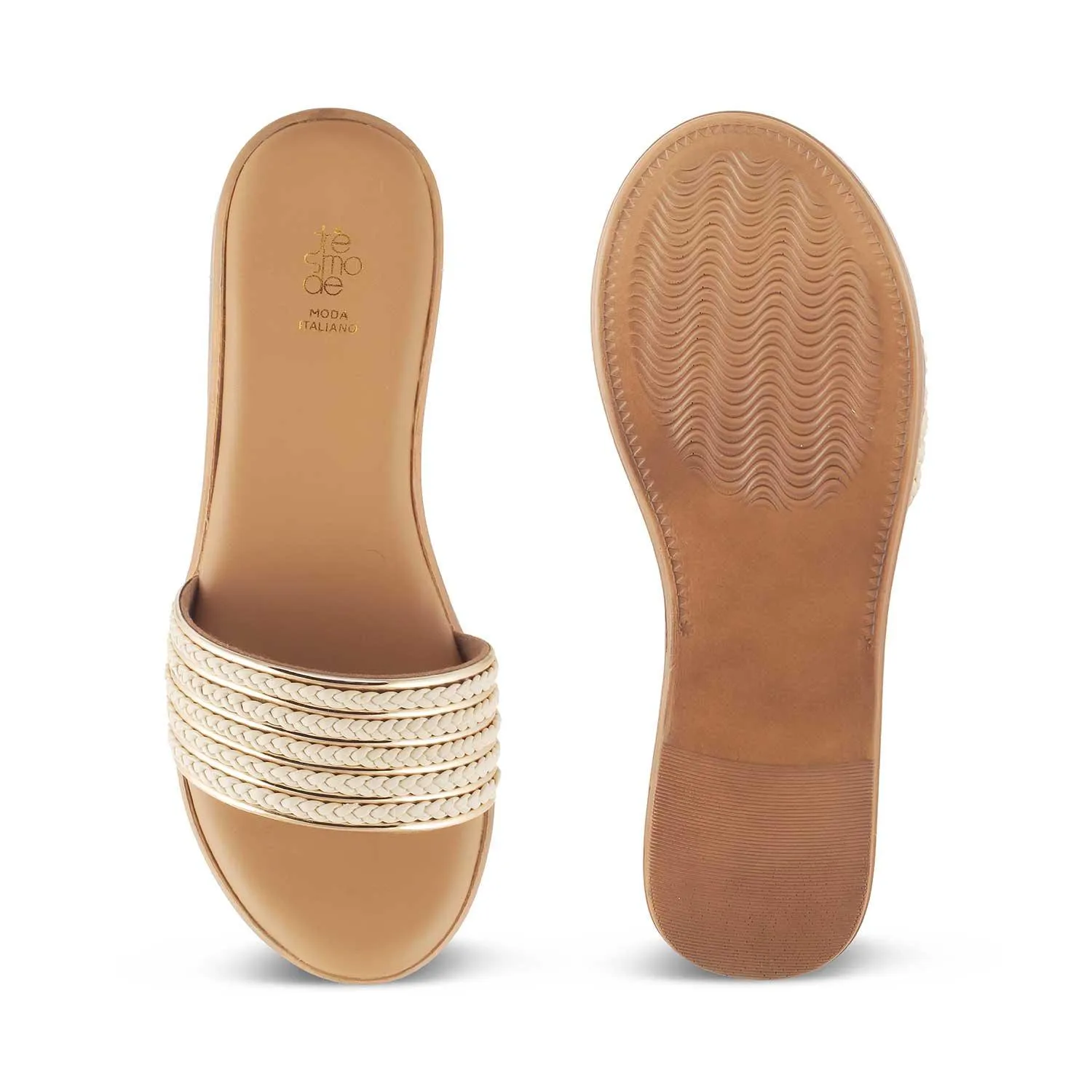 The Andiamo Beige Women's Platform Wedge Sandals Tresmode