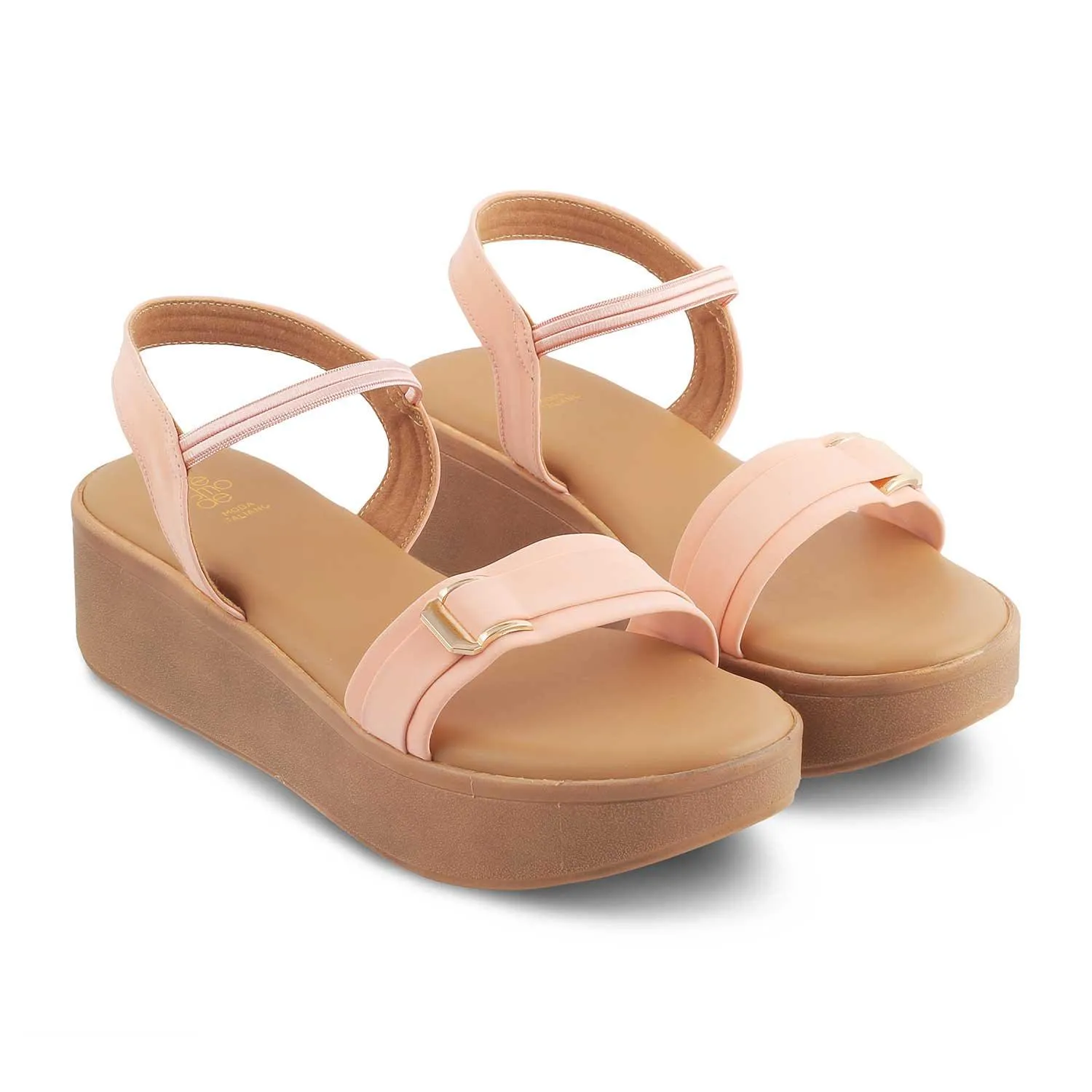 The Caen Pink Women's Platform Wedge Sandals Tresmode