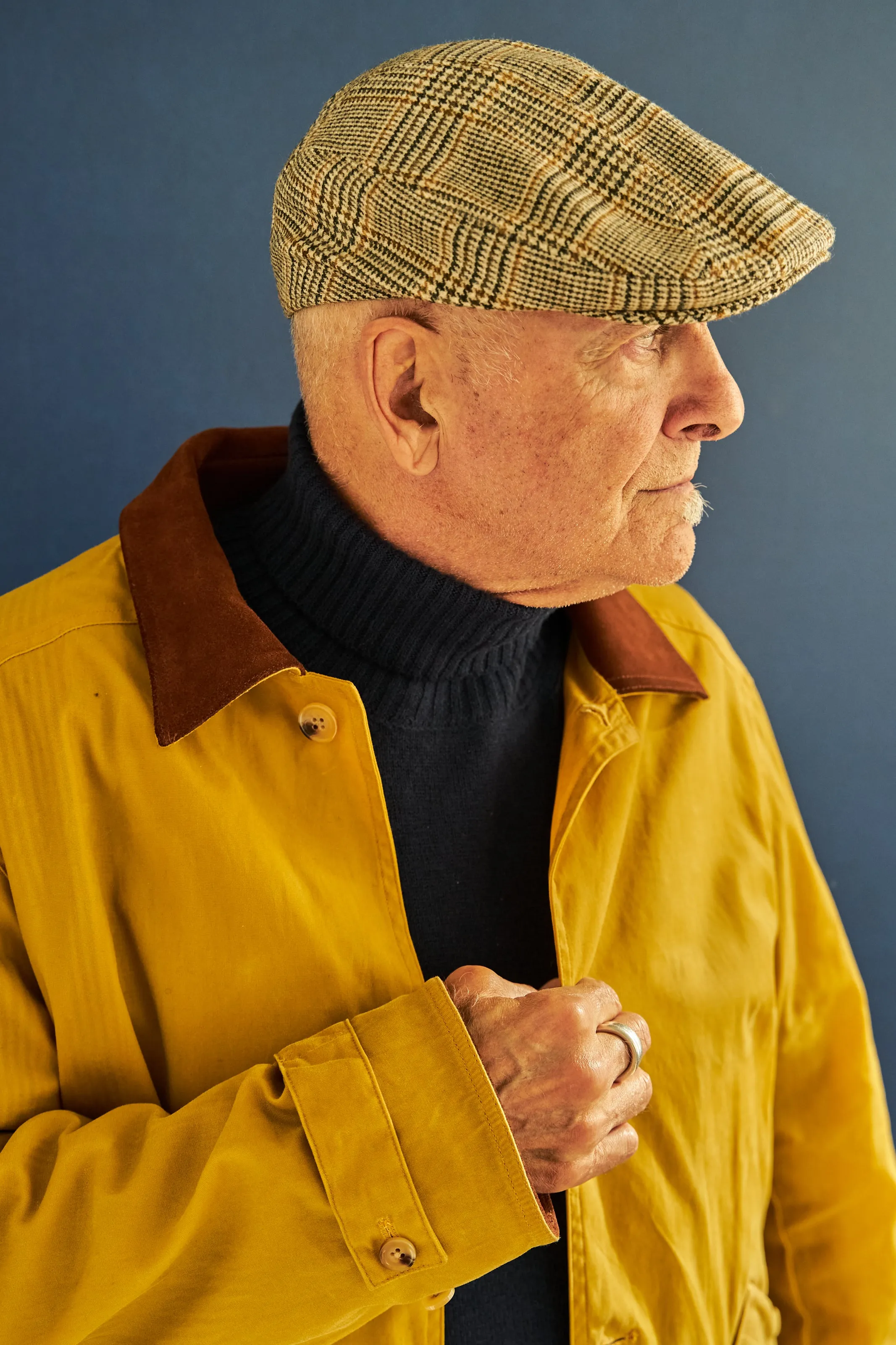 Touring Cap in Brown Houndstooth Wool