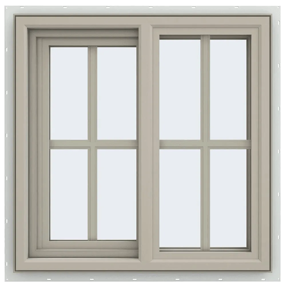 V-4500 Series Left-Hand Sliding Vinyl Window with Grids