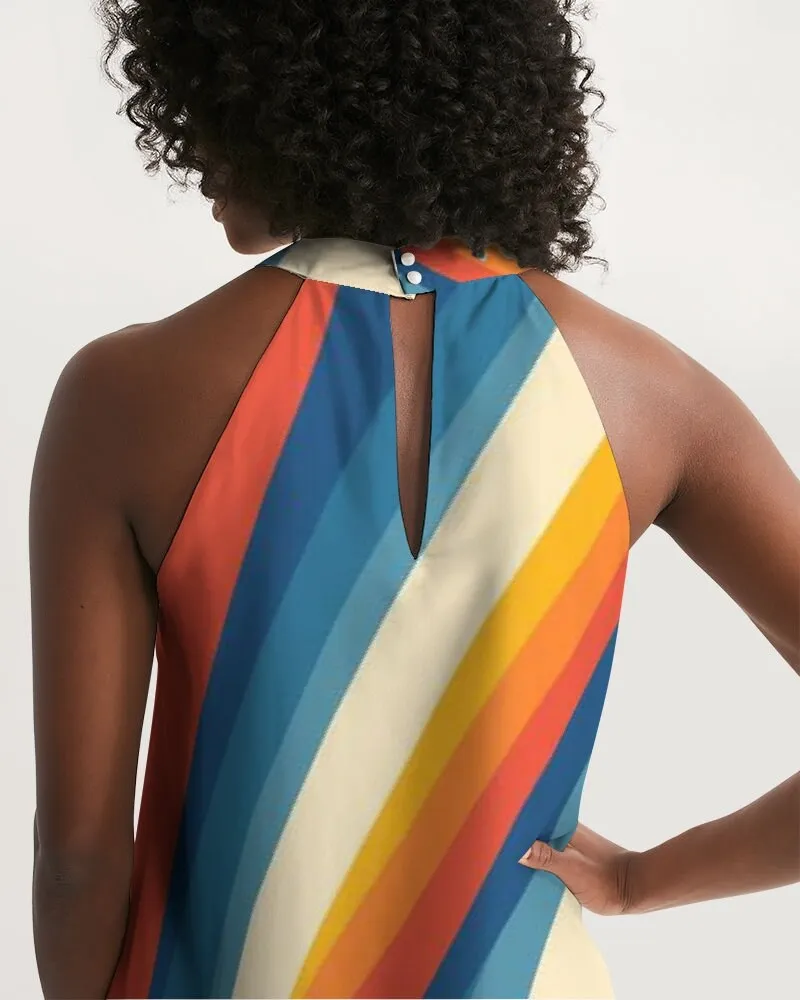 Vintage Dress Style, Groovy 70s Style dress, Hippie Dress, Retro Dress, Disco Dress, Stripe Dress, 70s inspired dress, Blue Orange Dress