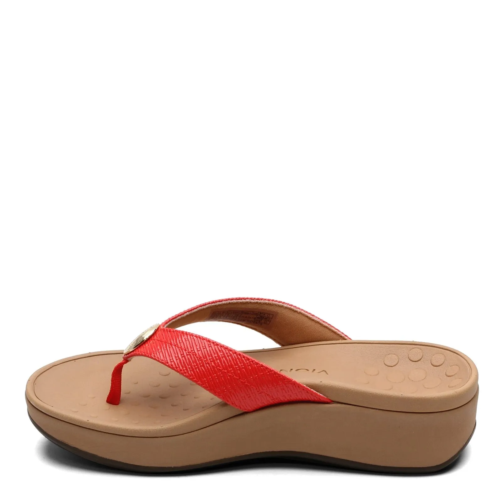 Vionic Women's Pacific Pilar Wedge Sandal - Cherry